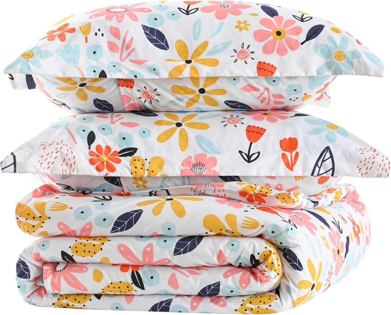 Yibeizi Floral Comforter Set for Girls Twin