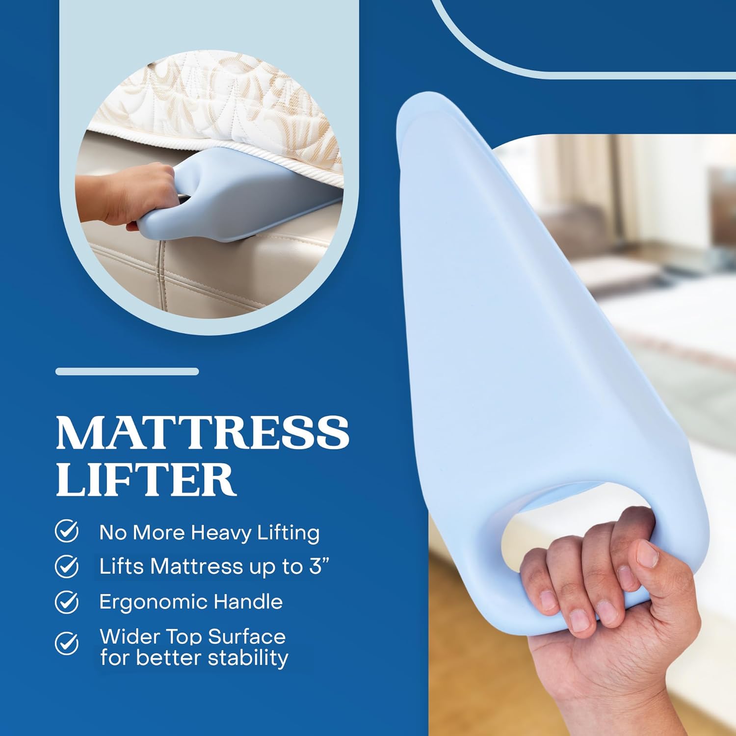 FeelAtHome Bed LIFTucker 2in1 Mattress Lifter Sheet Tuck Tool