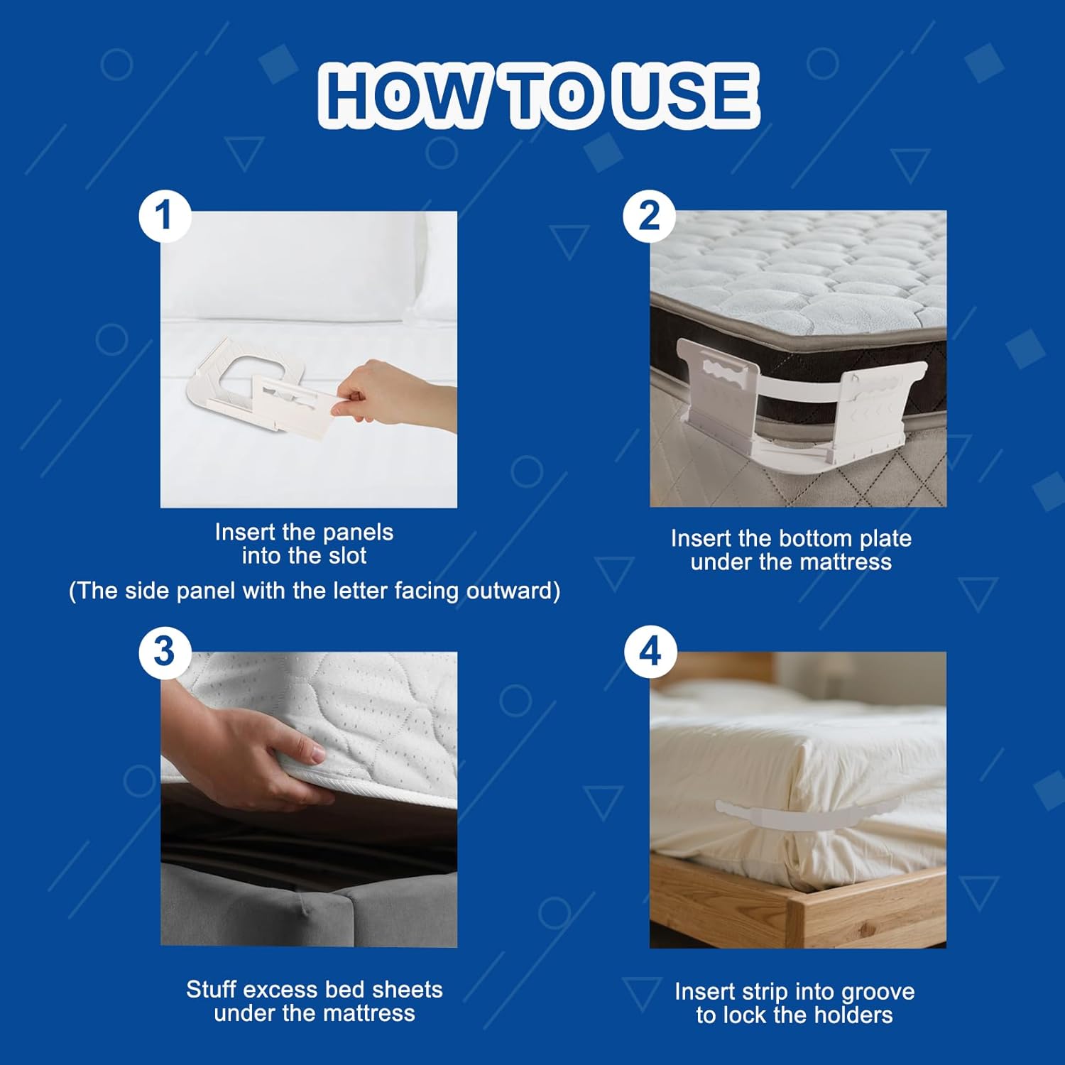 Wenai 4-Pack Lock Sheet Holders for Mattress