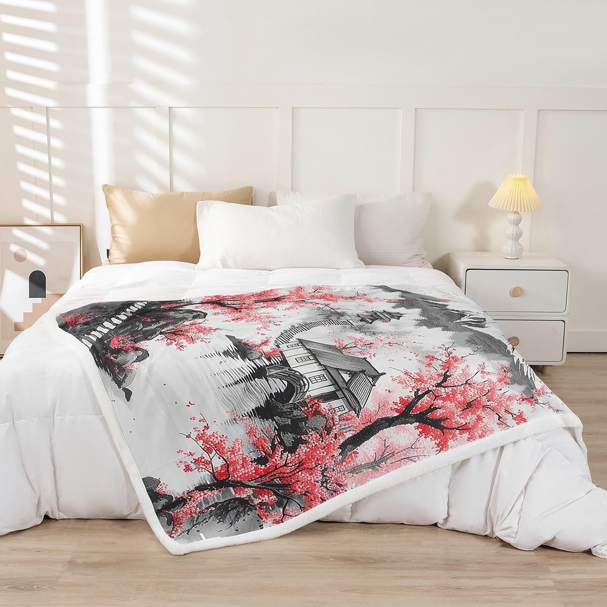 Erosebridal Japanese Ukiyo Throw Blanket - 50x60 Inches
