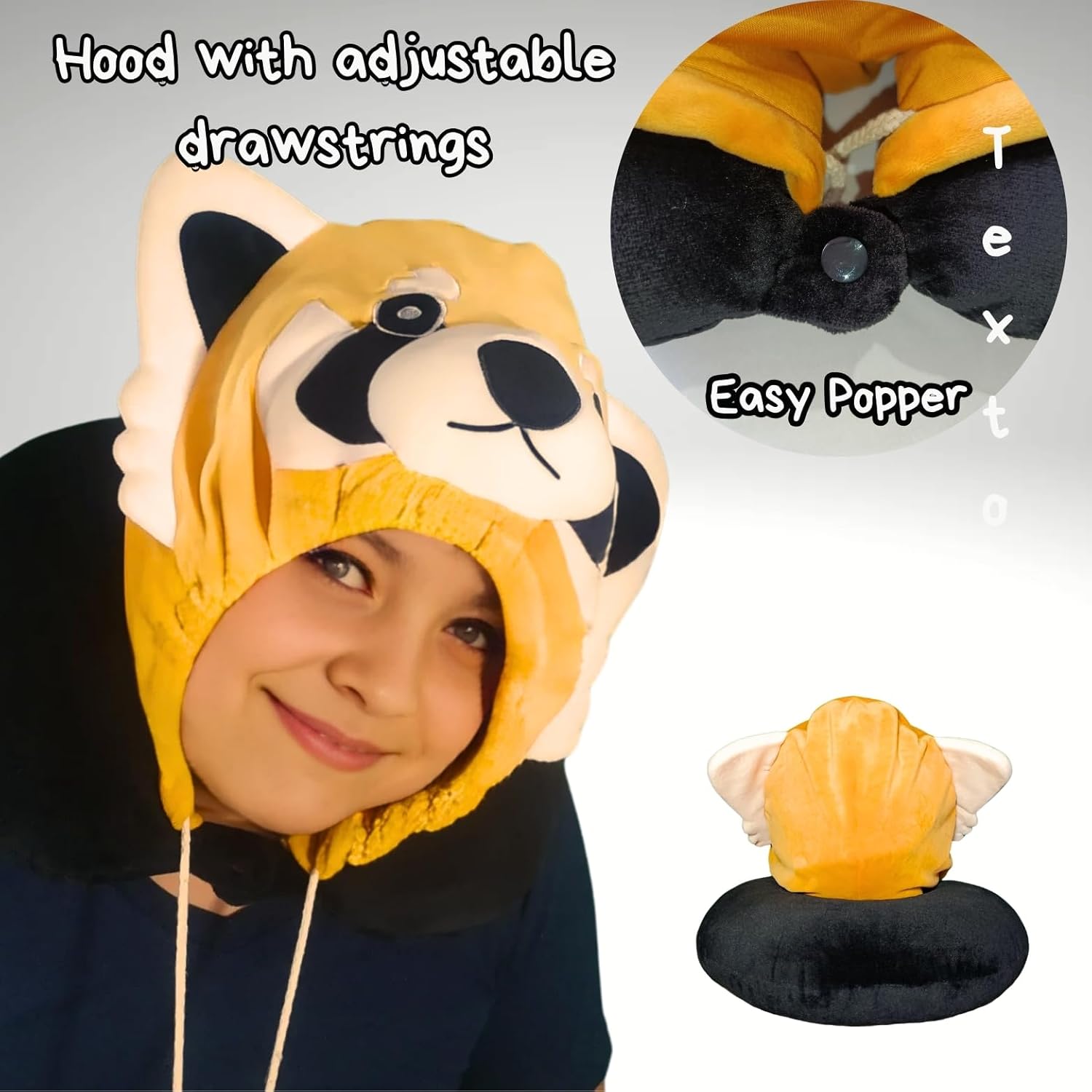Kids Travel Pillows with Hood and Animal Designs