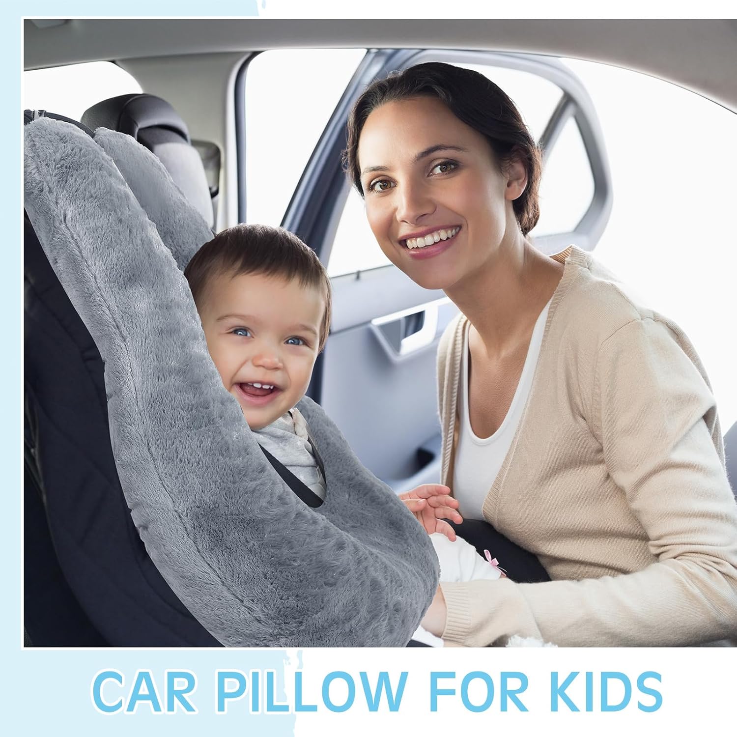 Barydat 2 Pcs Car Travel Pillow with U Shape Design