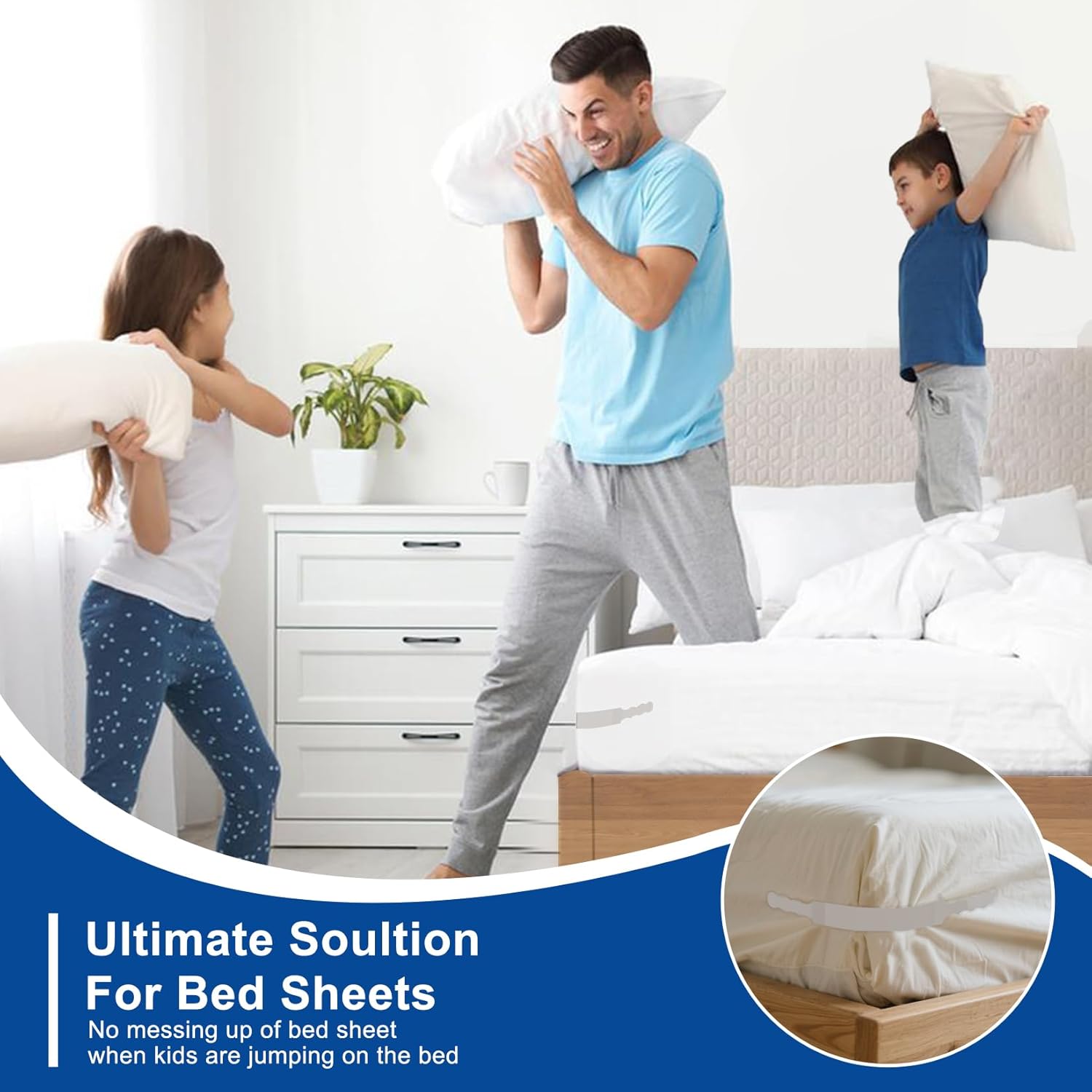 Wenai 4-Pack Lock Sheet Holders for Mattress
