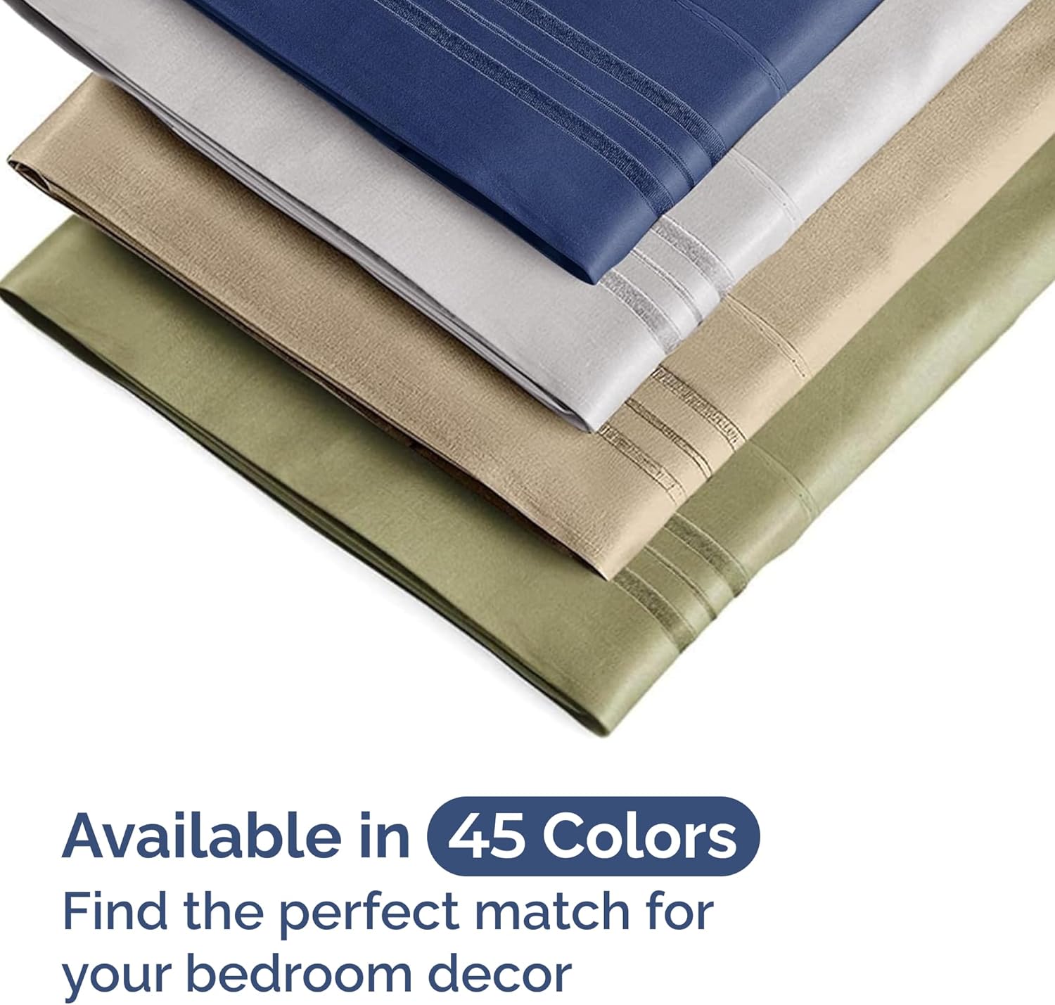CGK Unlimited Wrap Around Dust Ruffle Bed Skirt Set - Navy Blue