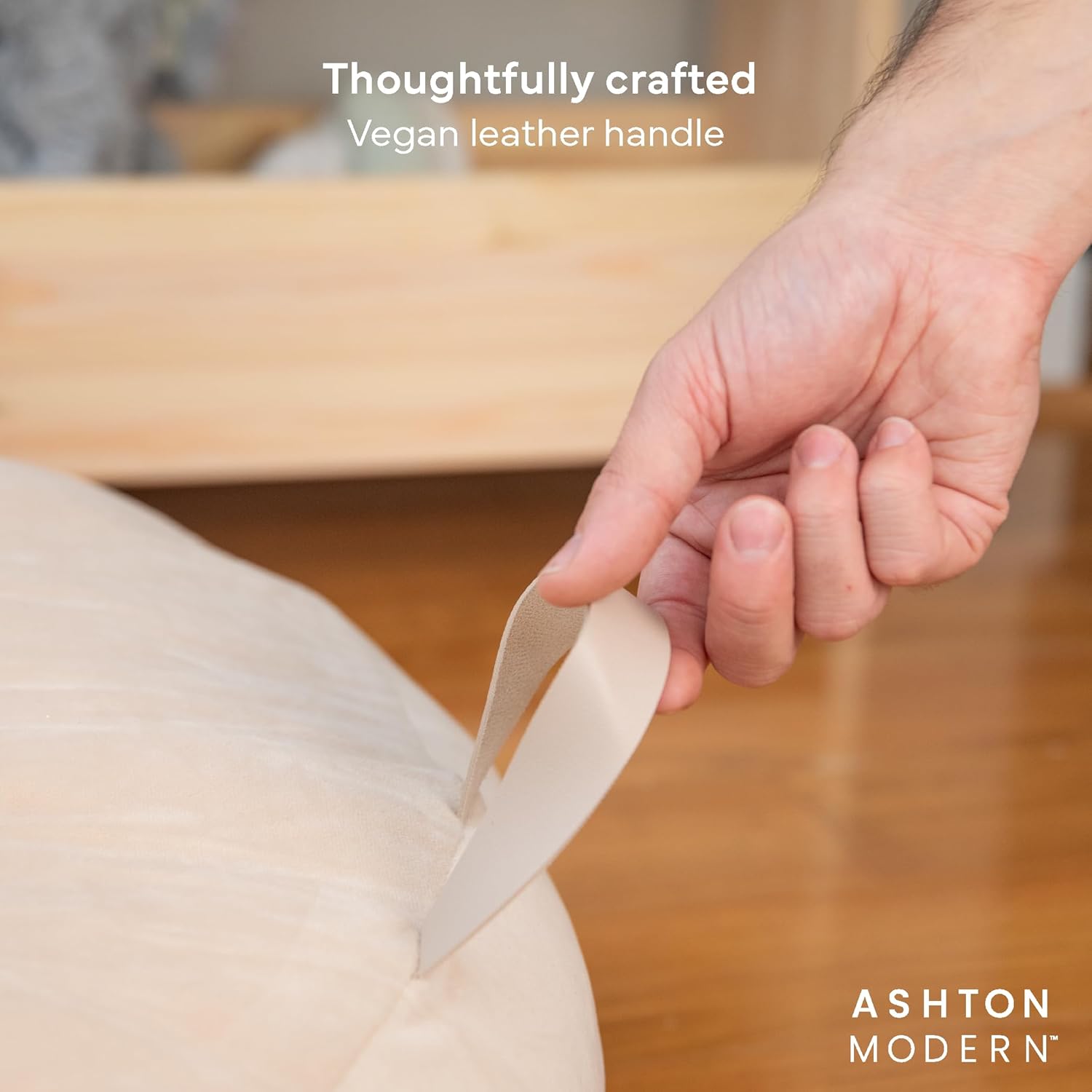 Ashton Modern 32 inch Cream Floor Cushion for Kids
