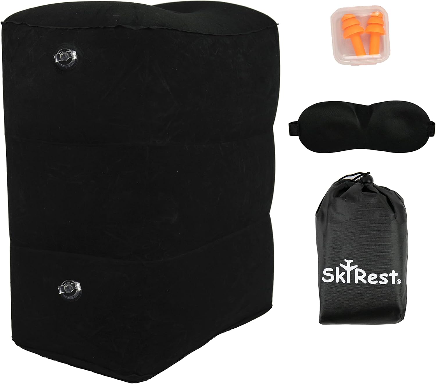 Skyrest Inflatable Foot Rest Travel Pillow - 2 Pack Adjustable Comfort
