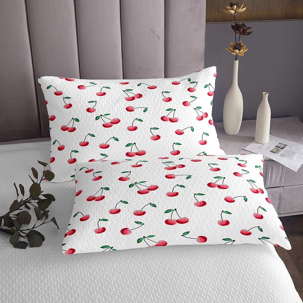 Feelyou Cherry Print Coverlet Set for Kids