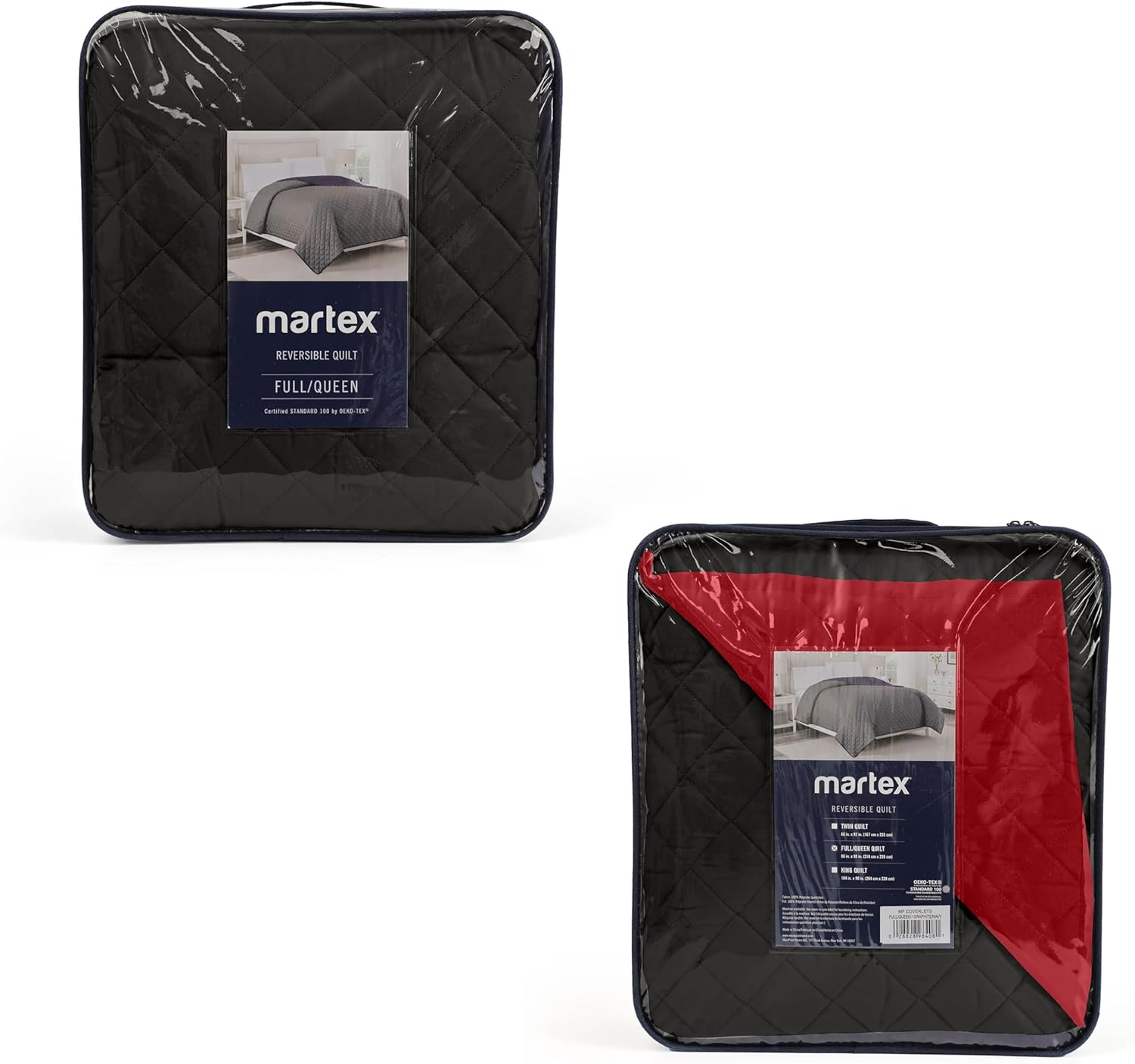 Martex Reversible Coverlet - Queen Size Bedspread - EbonyRed