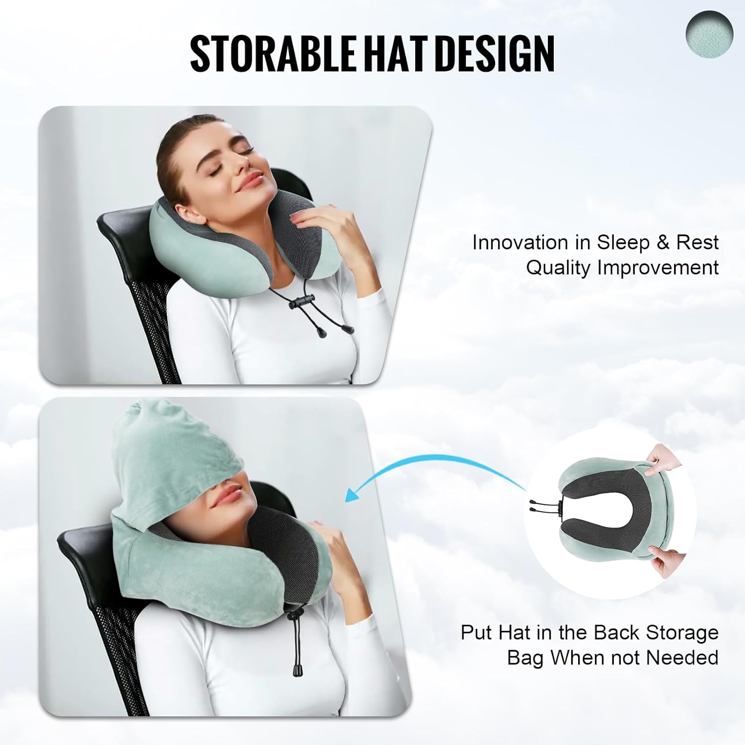 Cirorld Travel Pillow for Neck Support and Comfort