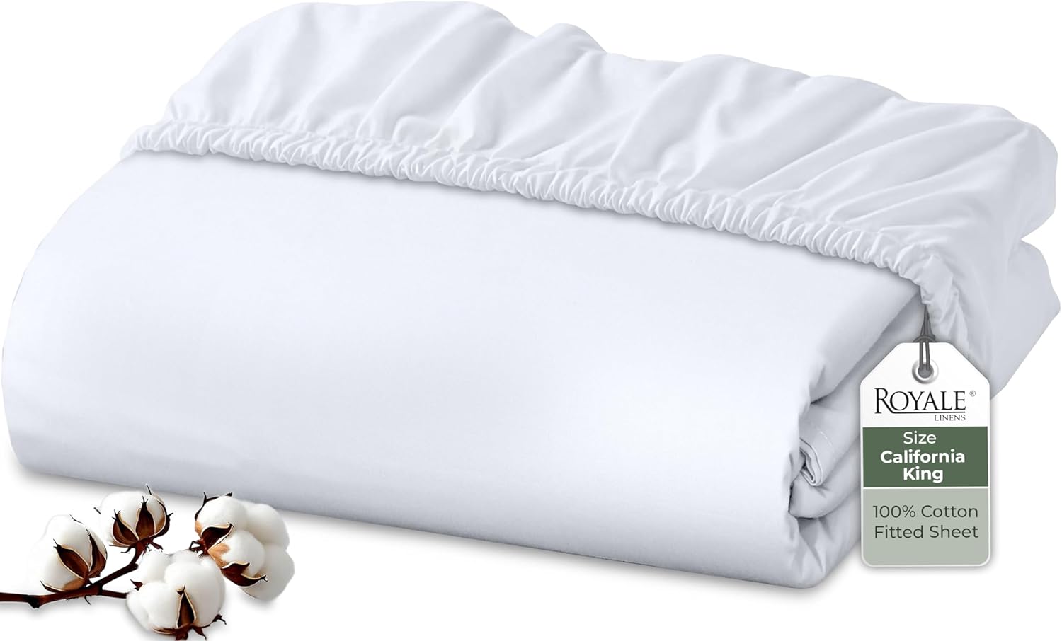 Royale Linens Organic Cotton Fitted Sheet - California King Size