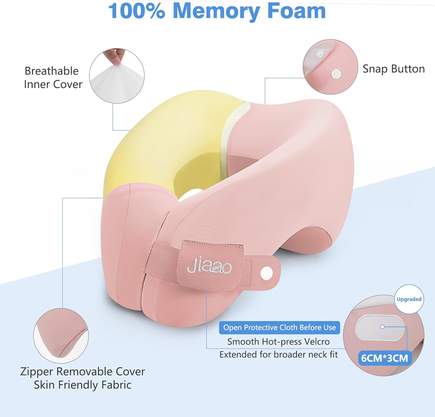 Jiaao Comfort Neck Pillow for Travel and Napping