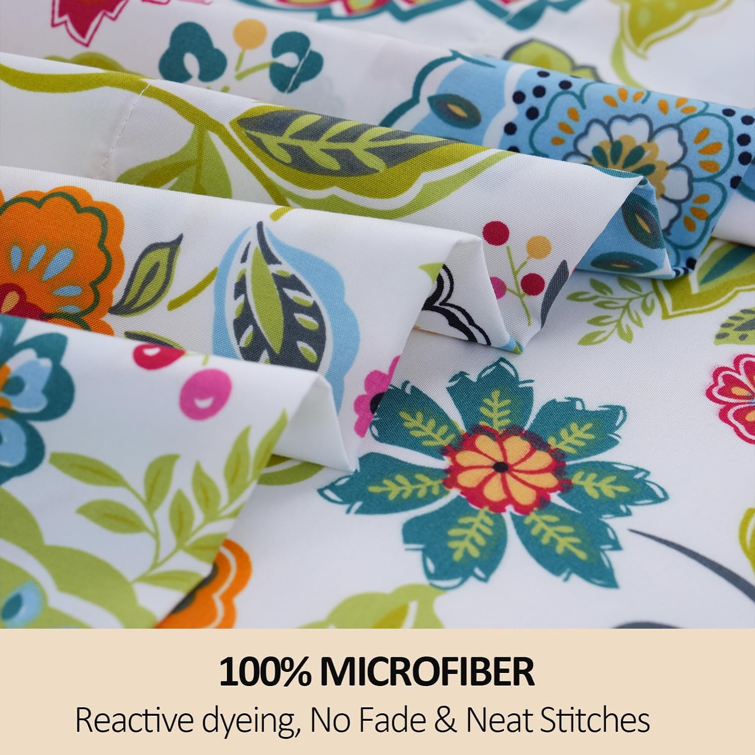 MEISHANG Queen Sheet Set - Floral Deep Pocket Ultra Soft Microfiber
