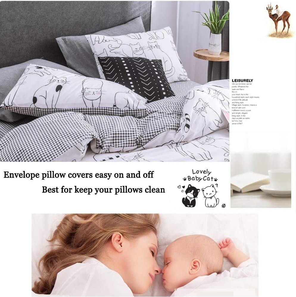 FenDie 20x26 Cotton Pillowcases Set of 2 Reversible Stars Design