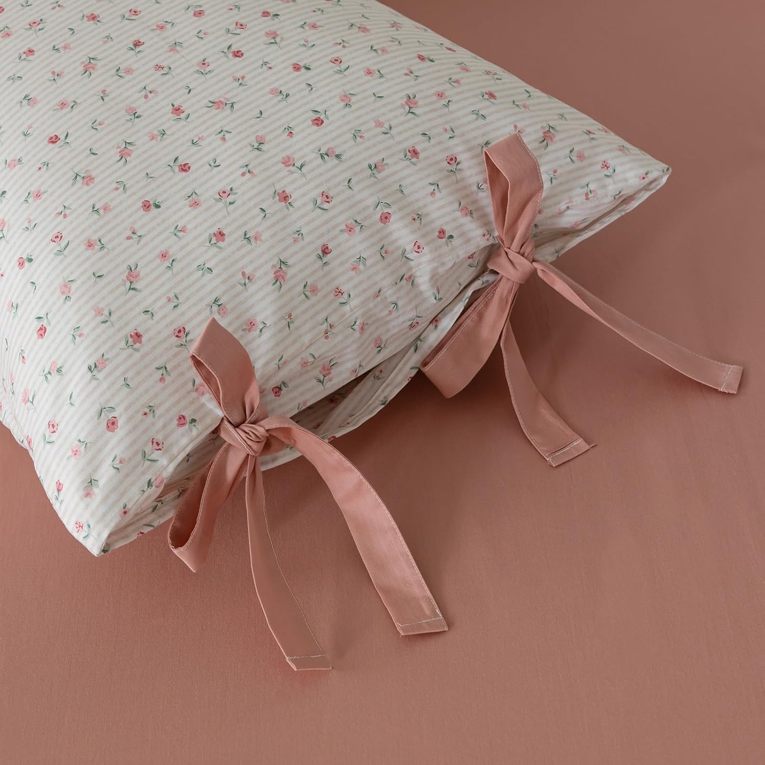 LifeTB Pink Floral Pillowcases Set for Girls