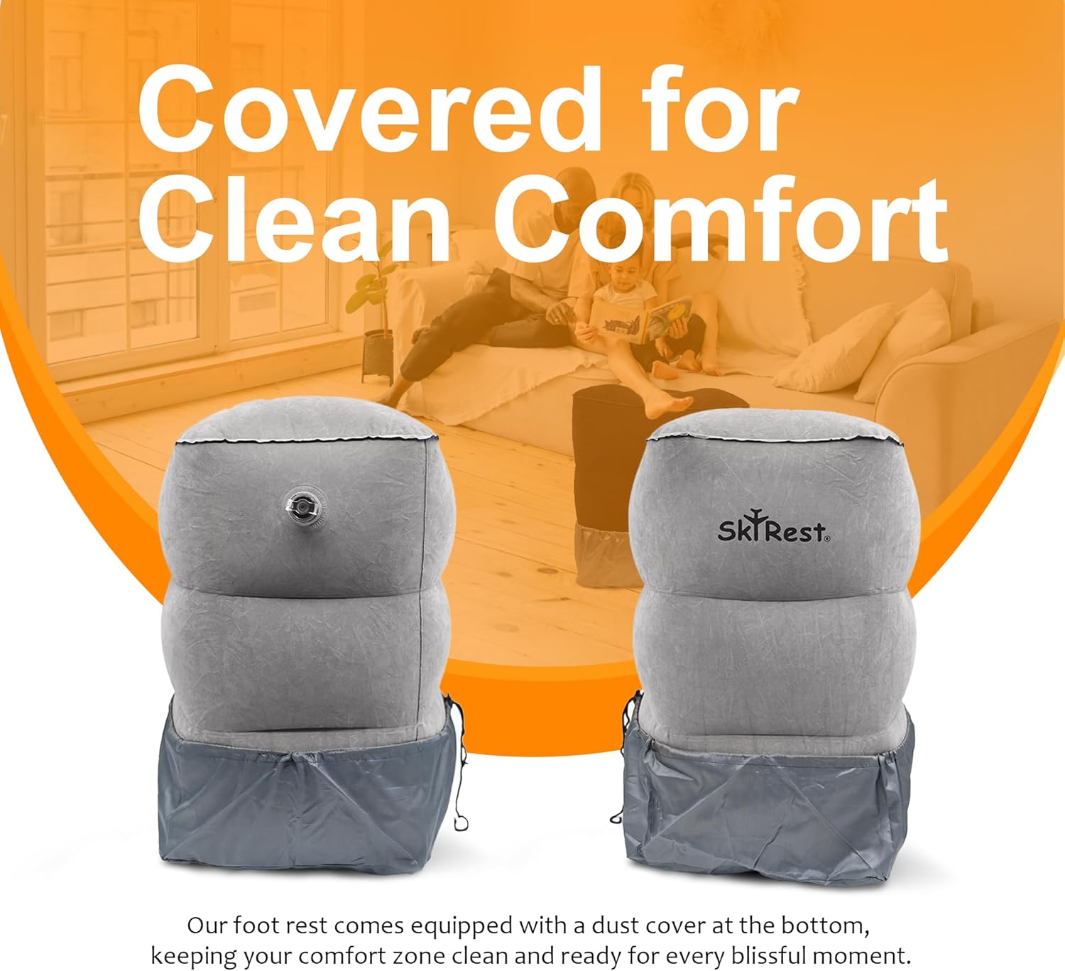 Skyrest Inflatable Foot Rest Pillow - Adjustable Leg Support for Travel