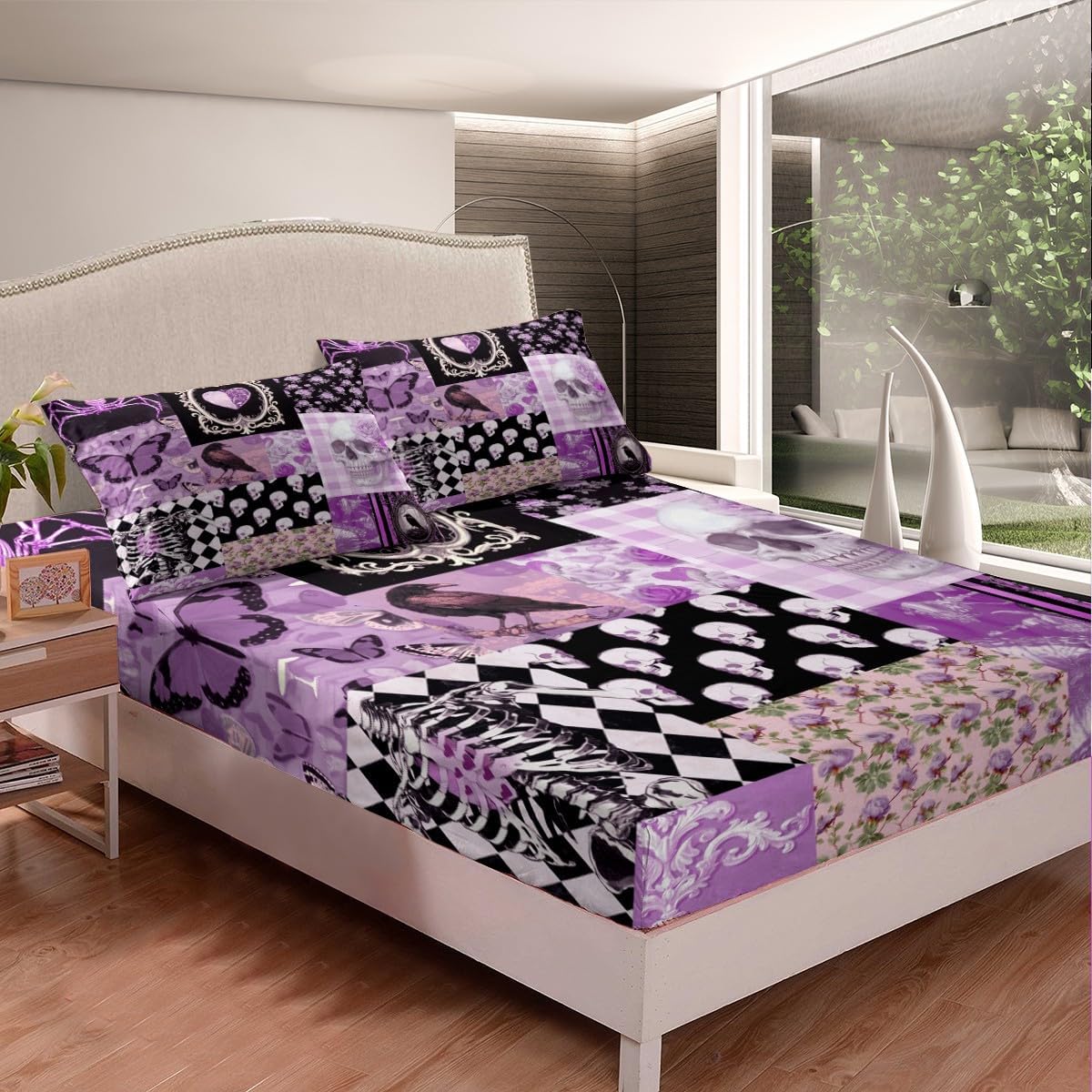 Boho Skeleton Bedding Set for Kids Room