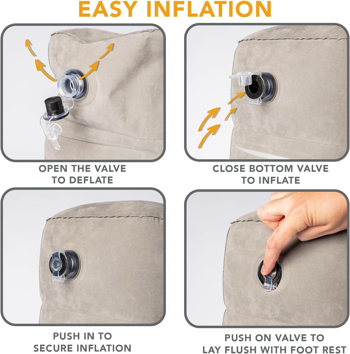LoftyRest Inflatable Foot Pillow for Travel