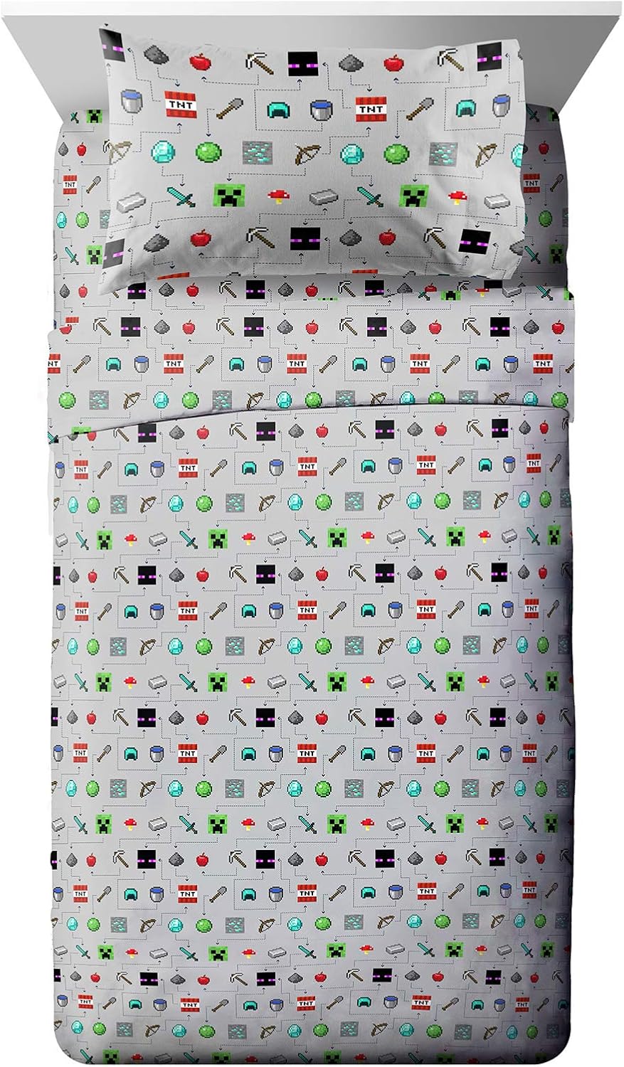 Jay Franco Minecraft Monster Hunters Twin Sheet Set
