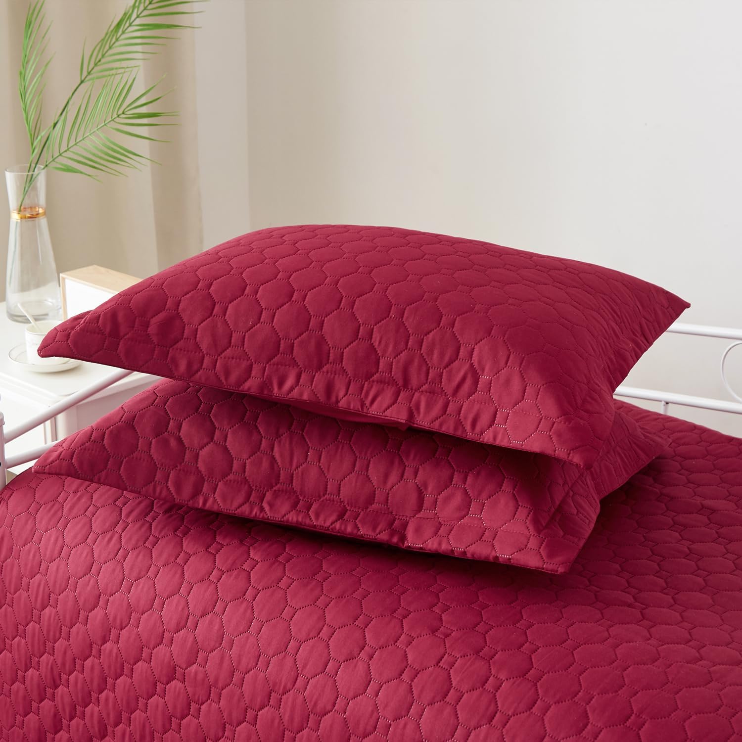 Hailea 3-Piece Burgundy Daybed Cover Set Twin Size