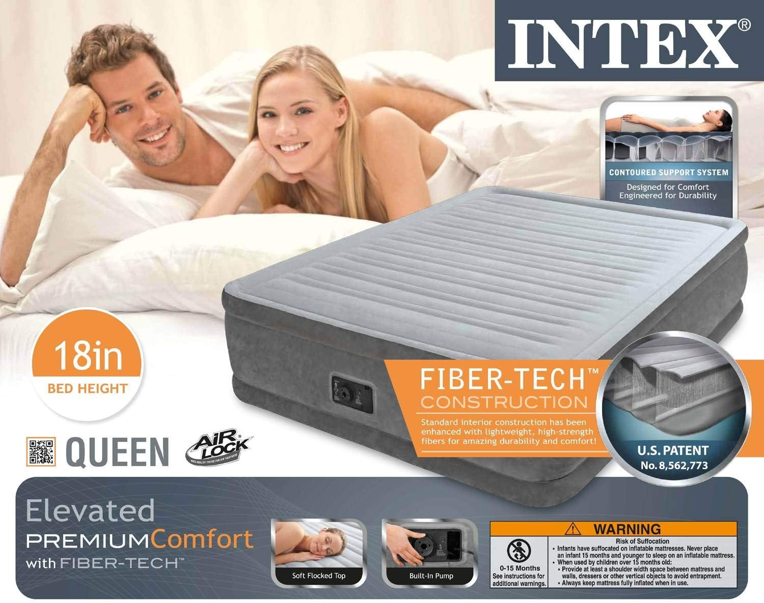 Intex Comfort Plush Elevated Airbed with Electric Pump