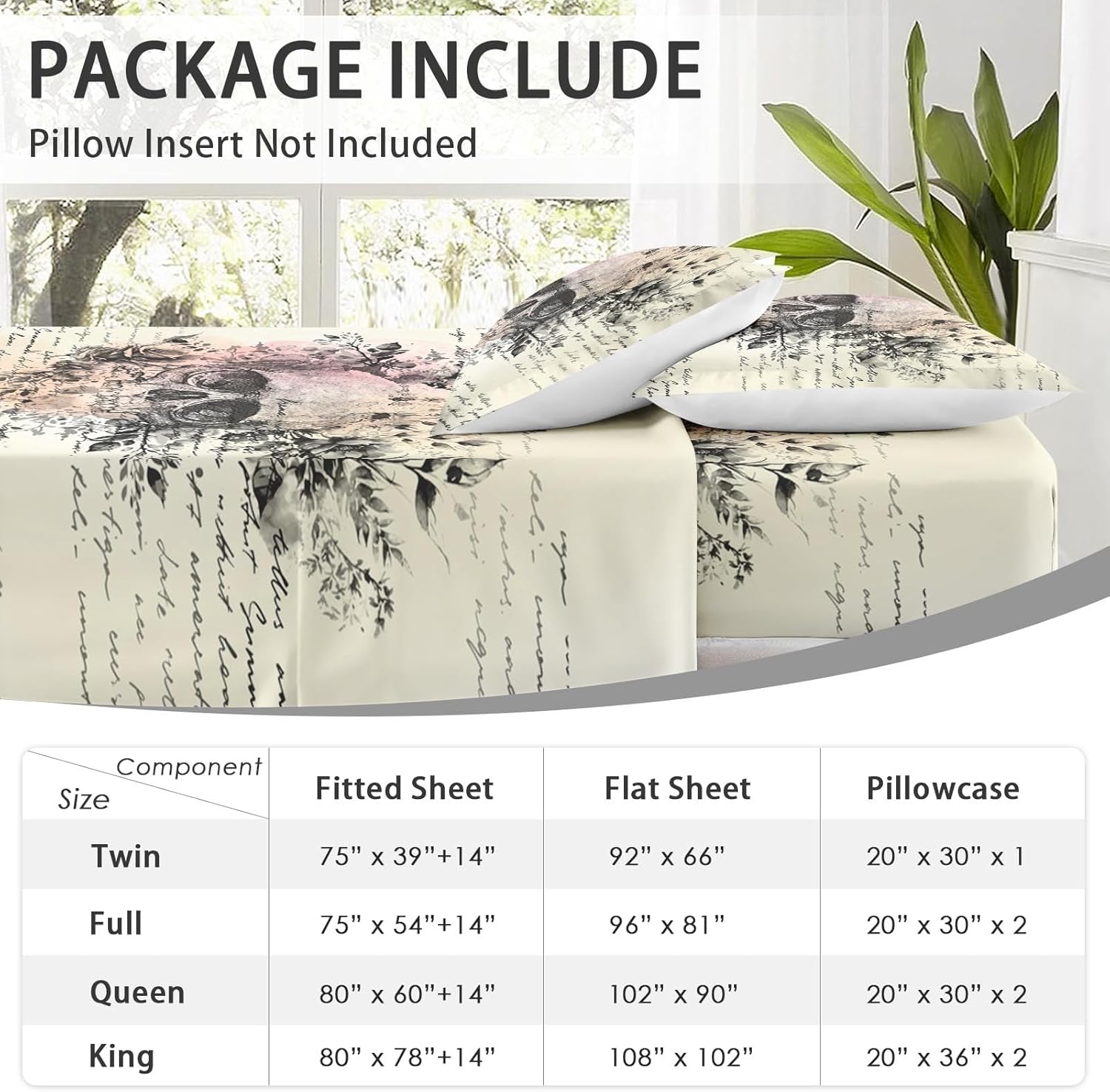 WeCozy Twin 3 Pcs Bed Sheet Set with Deep Pocket