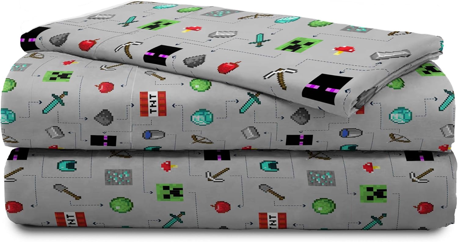 Jay Franco Minecraft Monster Hunters Twin Sheet Set