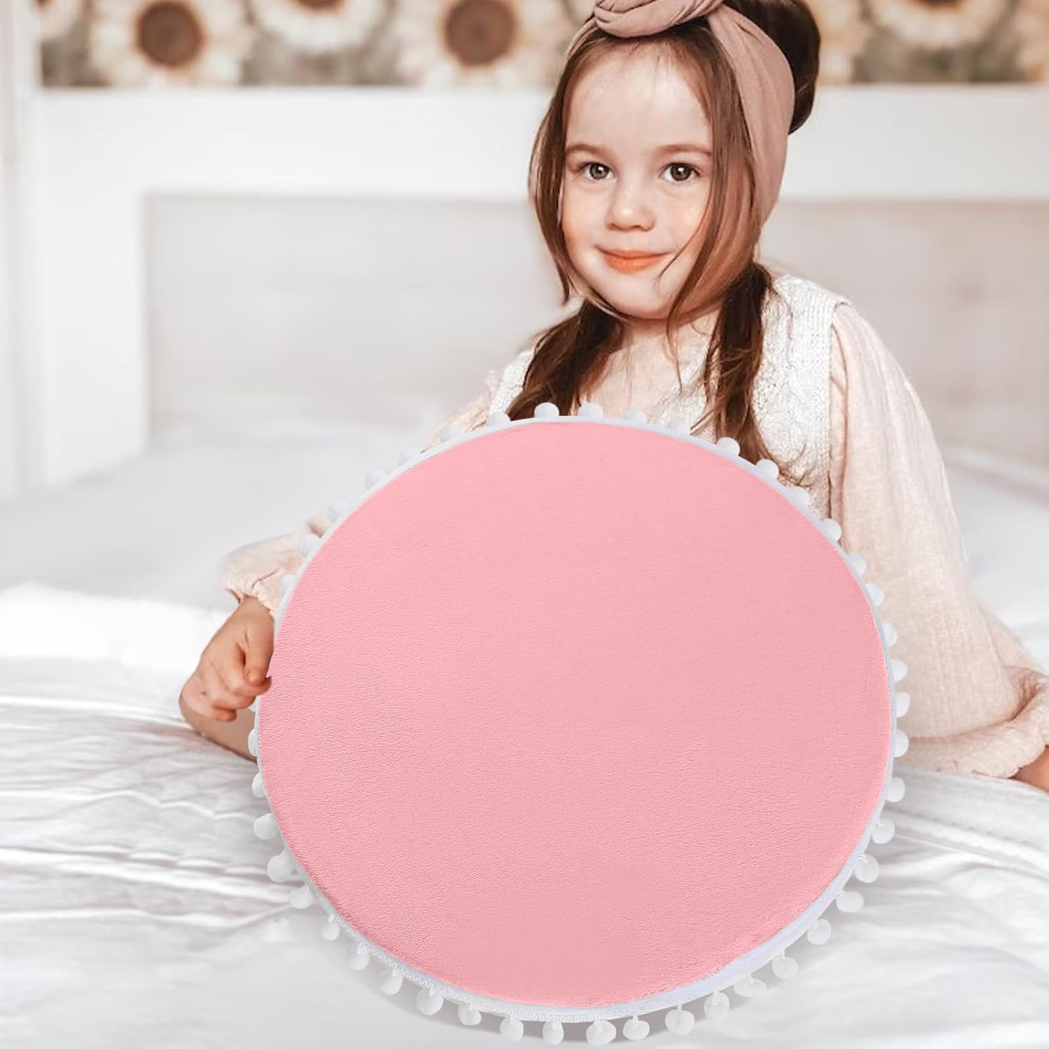 Kishome Round Floor Pillow Set of 4 for Kids