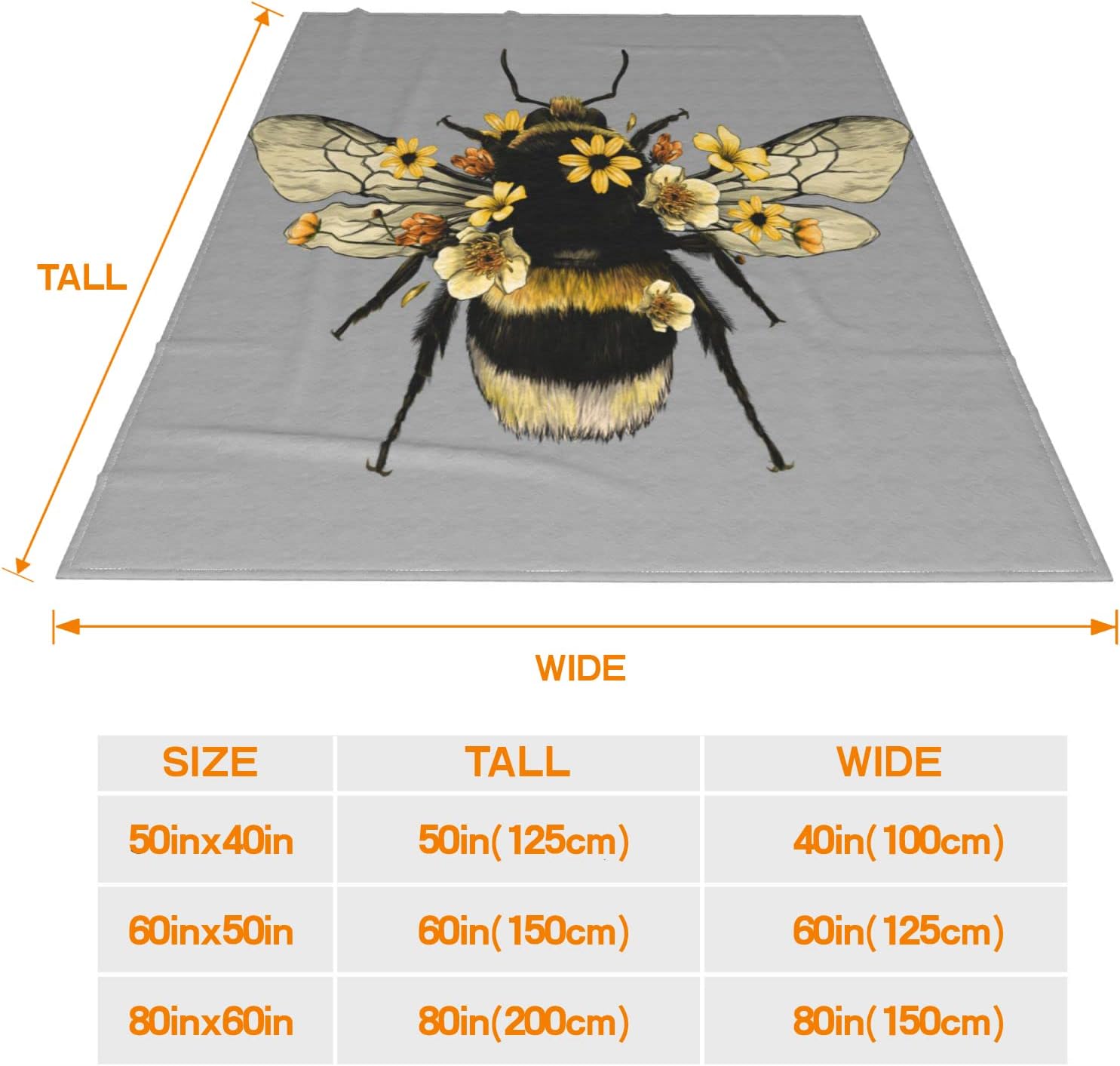 JOOCAR Fluffy Bumblebee Flannel Throw Blanket 1