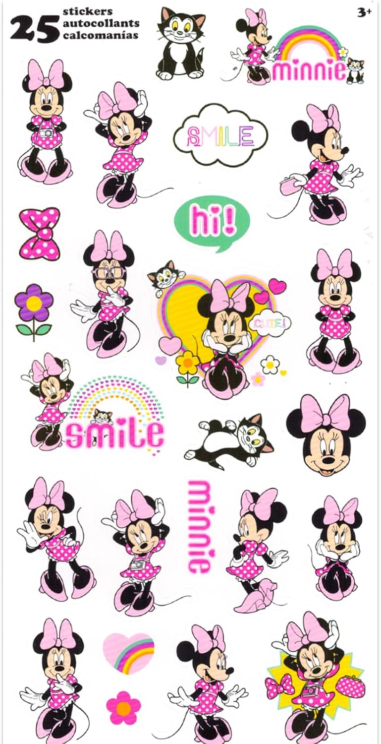 Minnie Mouse Travel Neck Pillow Set with Stickers