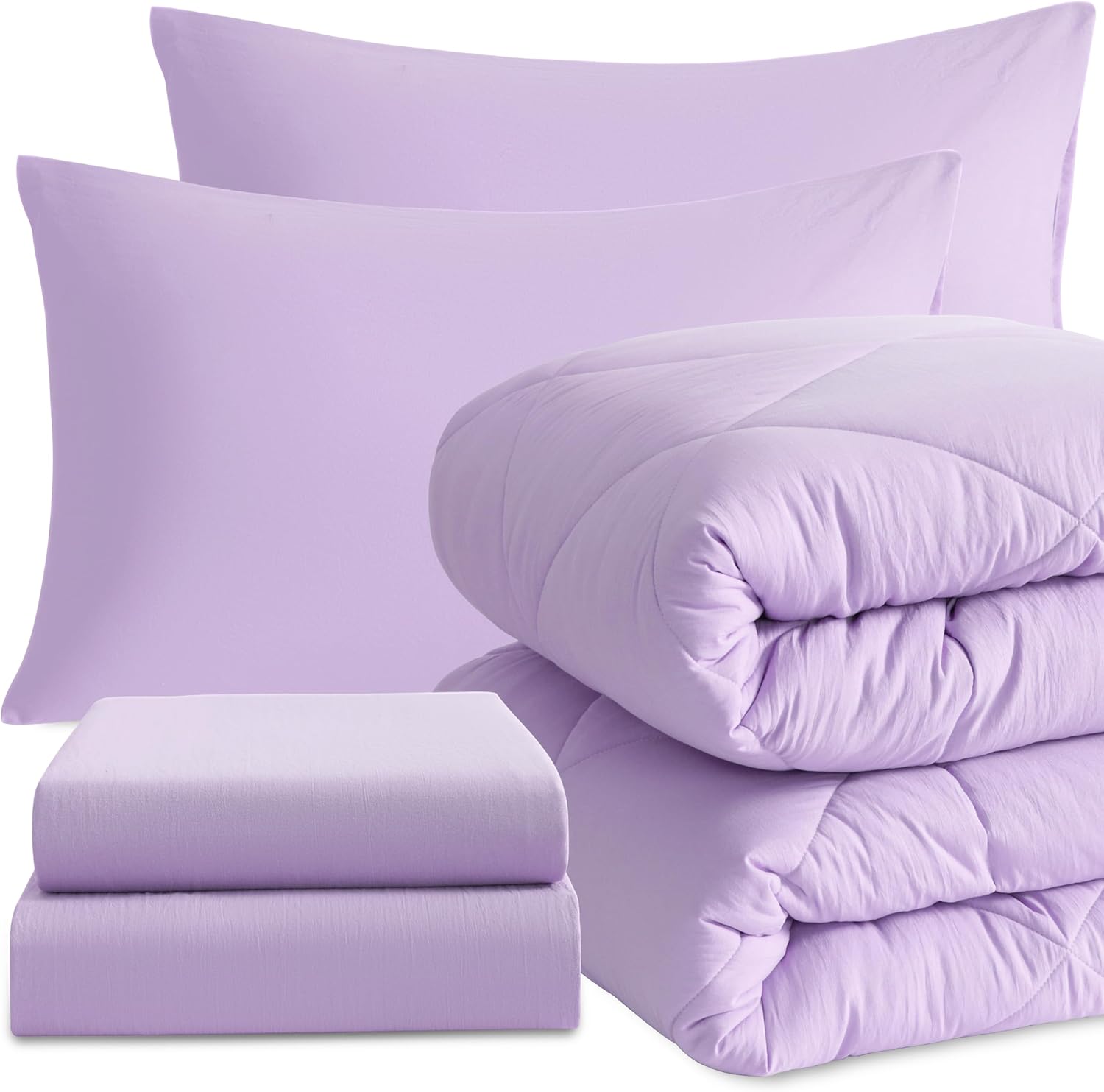 NTBAY Light Purple Twin Bed in a Bag Set