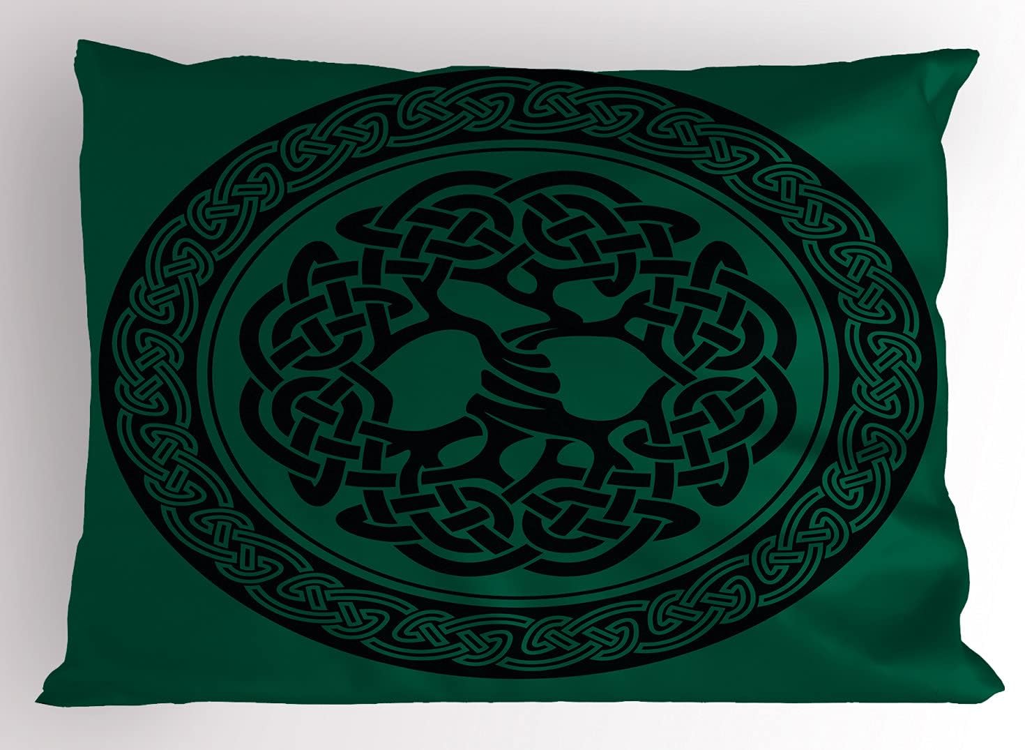 Ambesonne Celtic Pillow Sham Forest Green