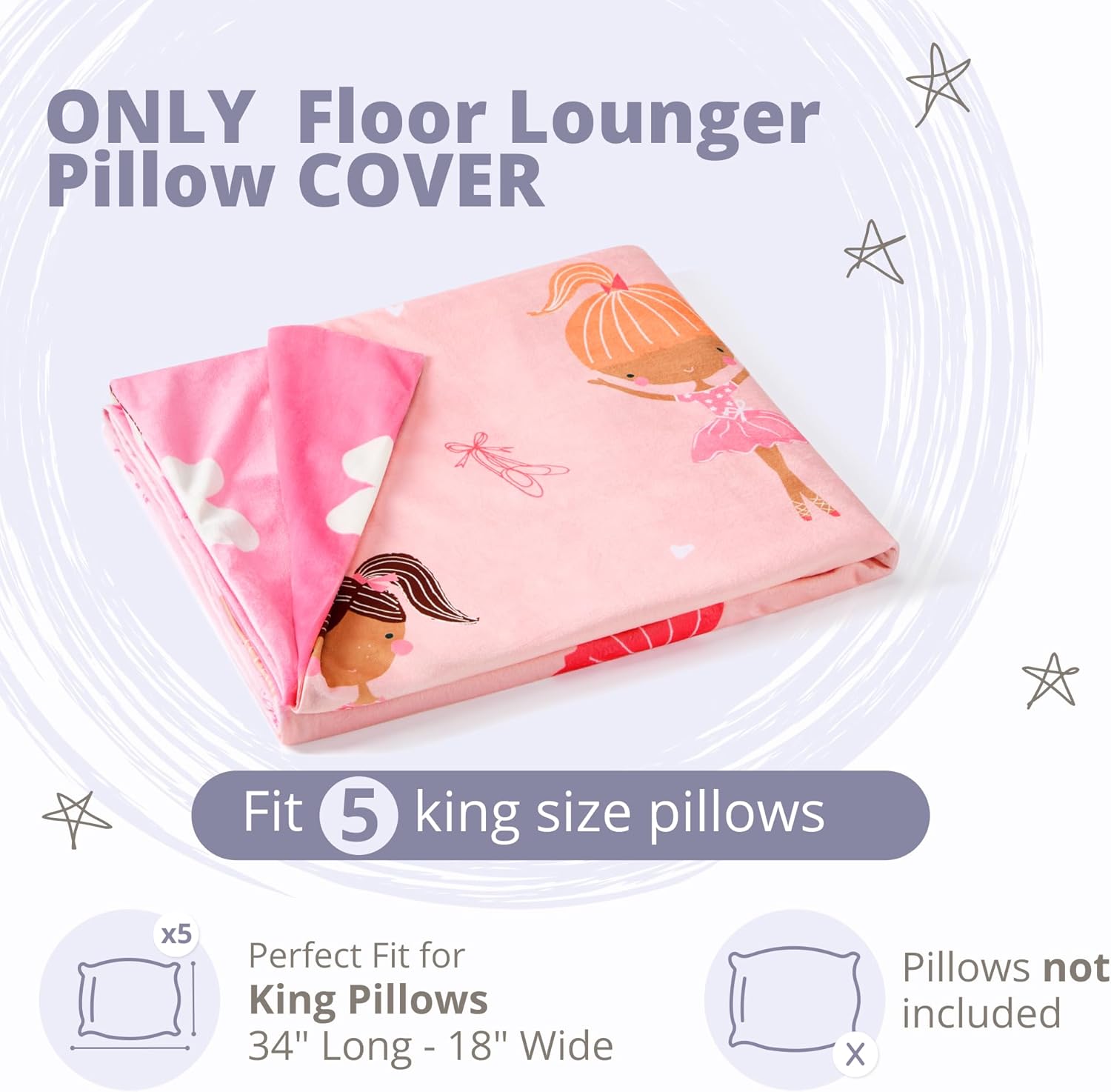 Butterfly Craze Floor Pillow Case - Polka Aqua King Size