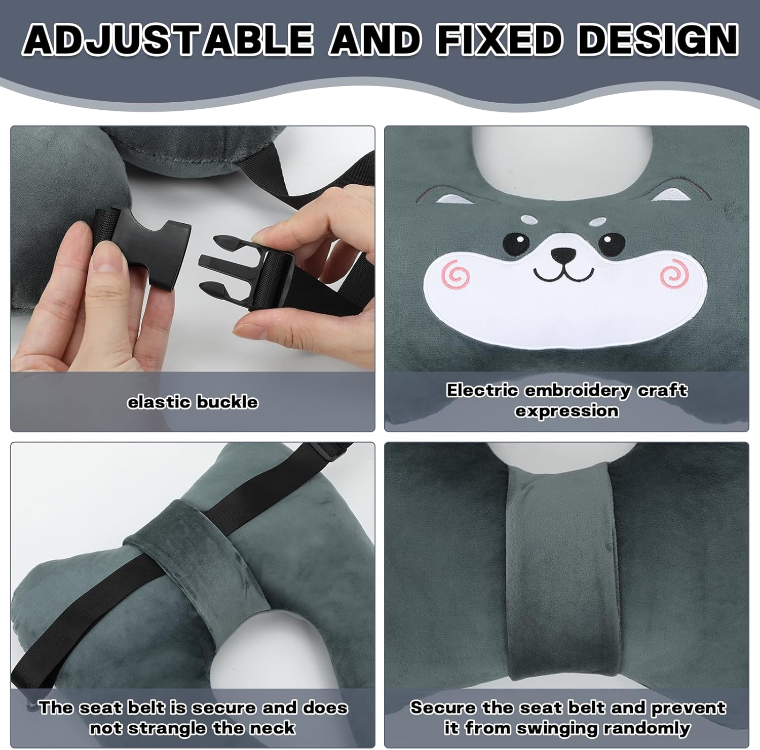 Longhuo Kids Travel Pillow U Shaped Car Seat Support