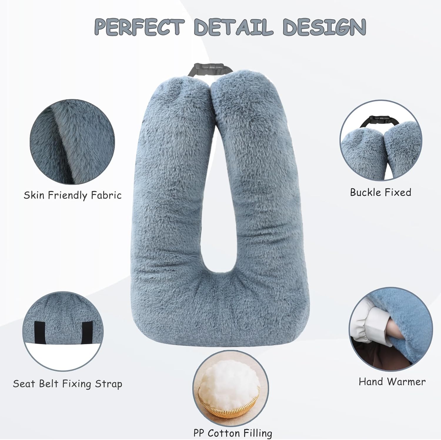 MissSoul Kids Travel Pillow with Hand Muff and Cartoon Design