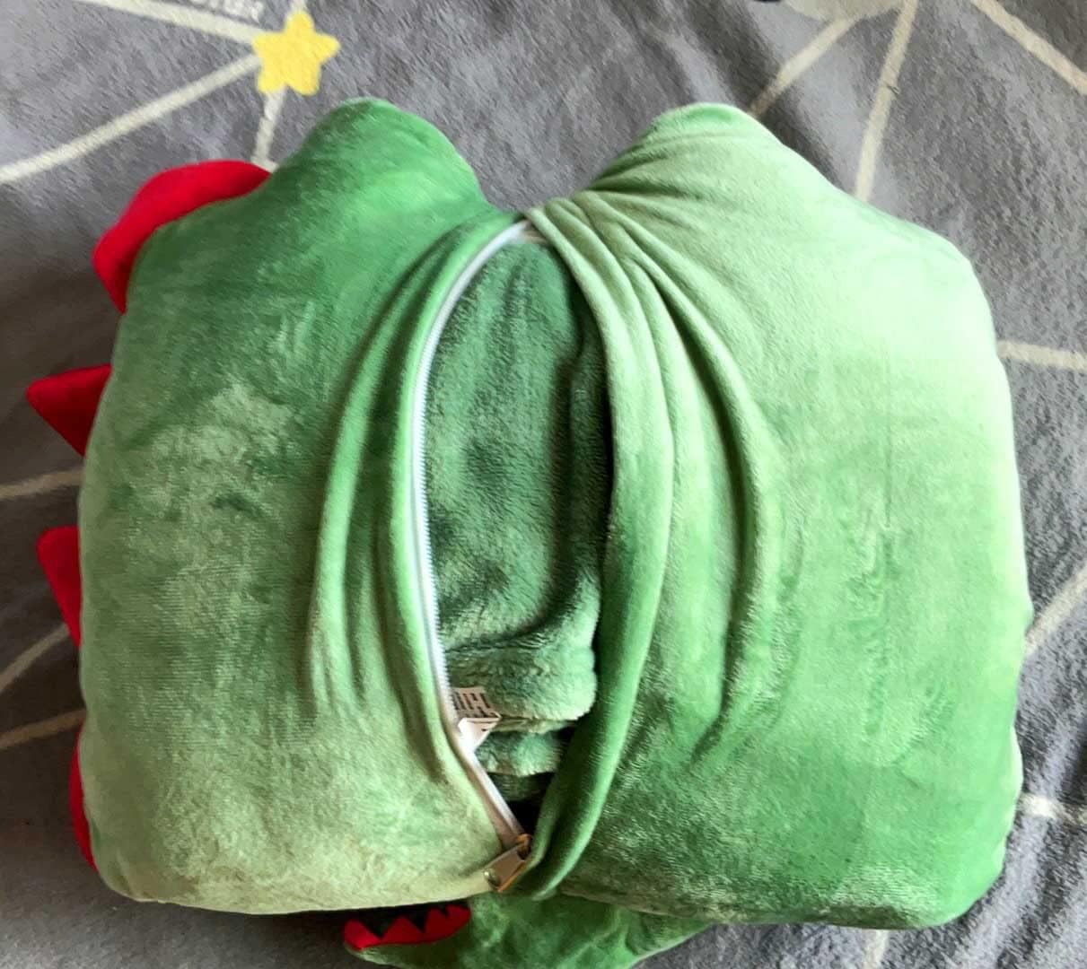 Cute Dinosaur Travel Pillow with Flannel Blanket