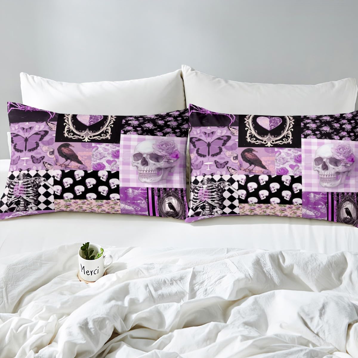 Boho Skeleton Bedding Set for Kids Room