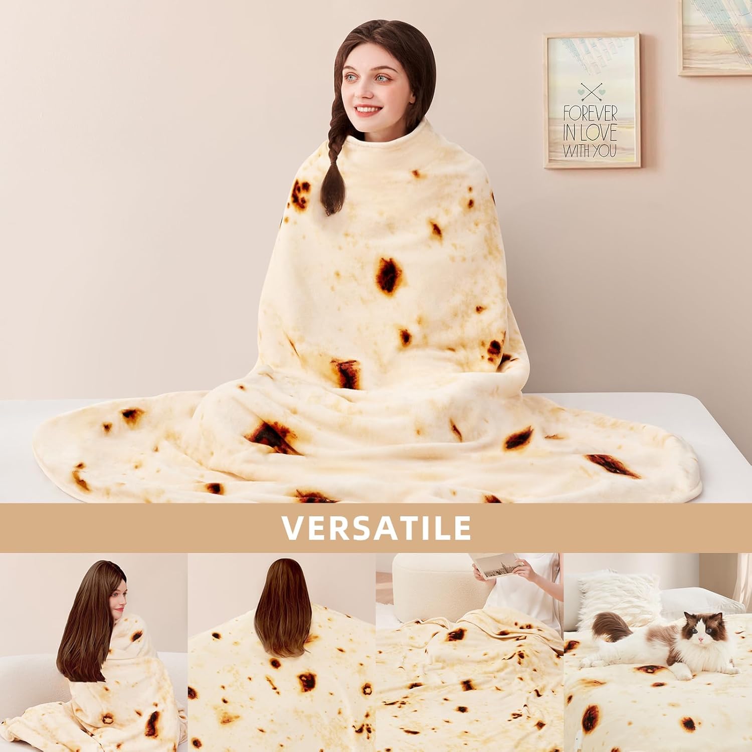 Bwarm Electric Burrito Blanket 6 Levels Auto Shut-Off Machine Washable
