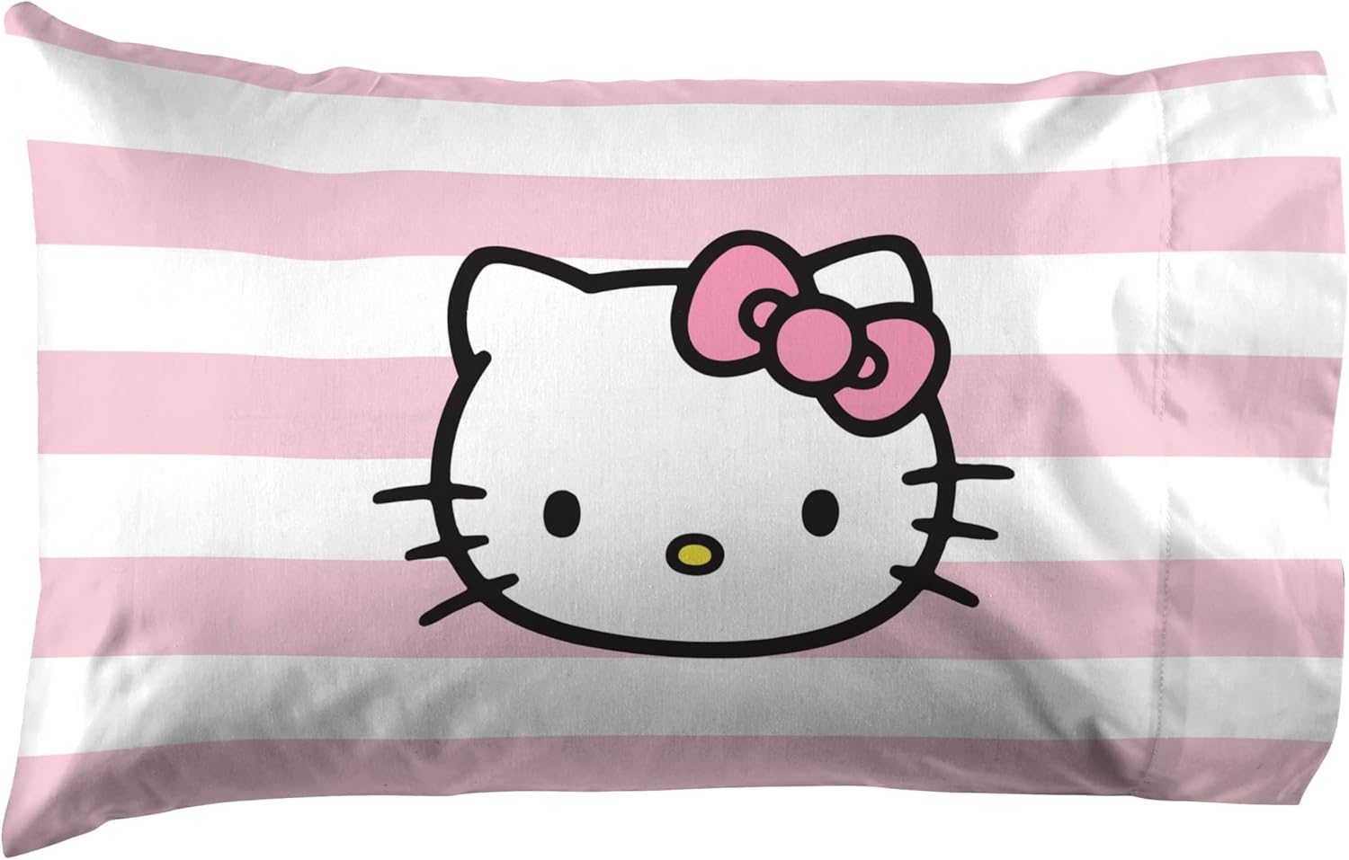 Jay Franco Hello Kitty Pink Stripes Hearts Sheet Set - 4 Piece Microfiber Bedding