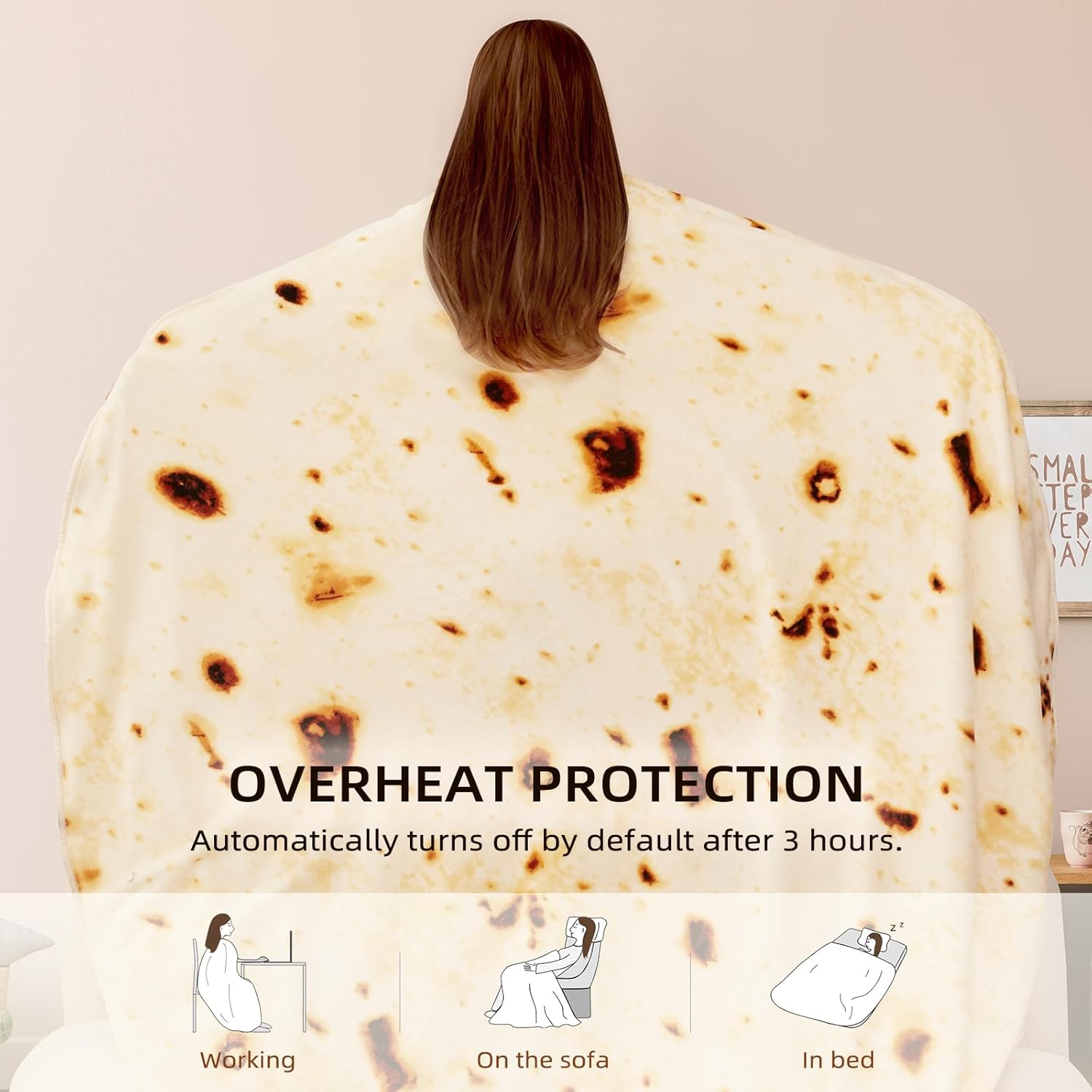 Bwarm Electric Burrito Blanket 6 Levels Auto Shut-Off Machine Washable
