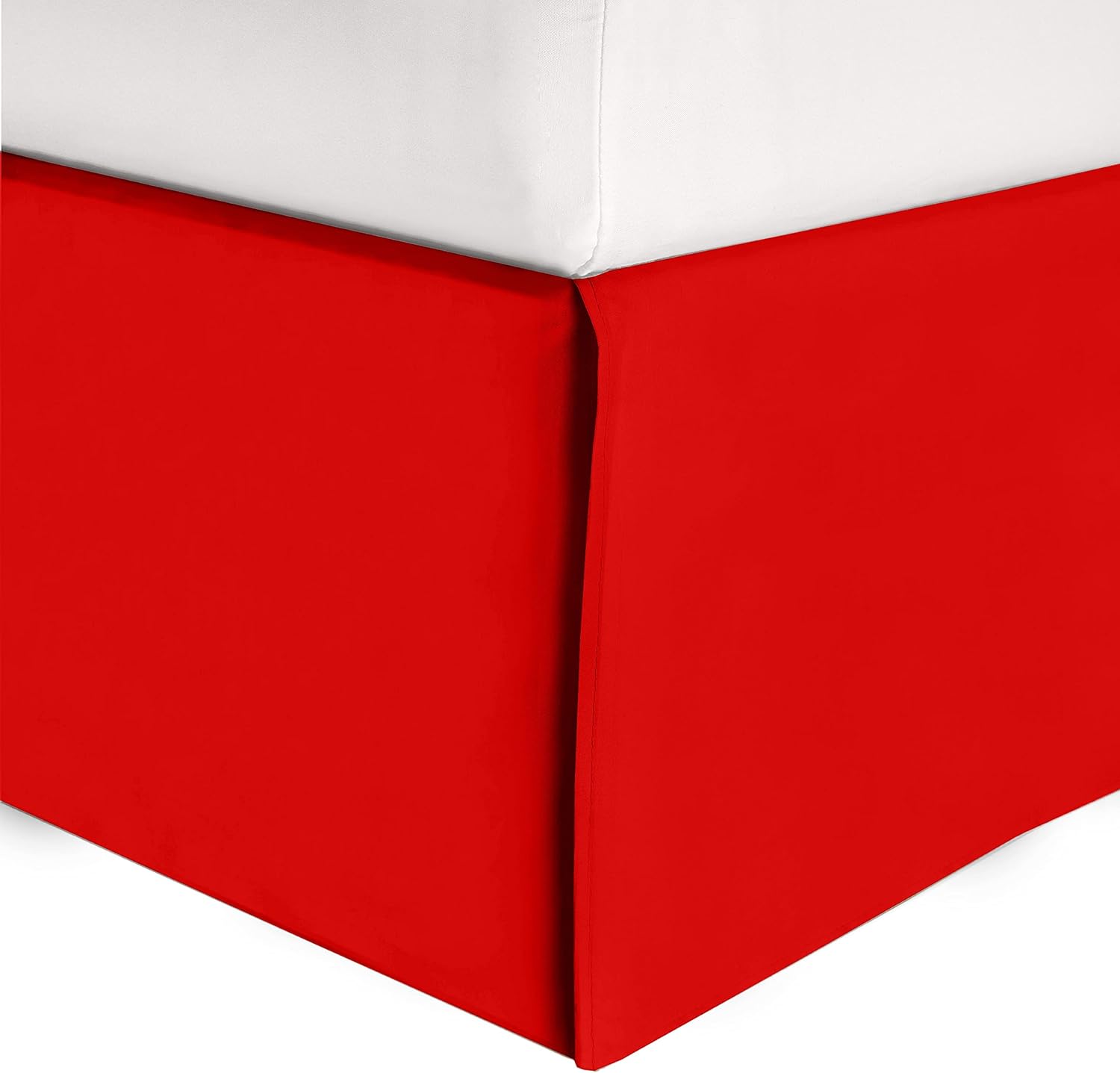 Elegant Comfort Queen Bed Skirt - 1500D Microfiber Valentine Red