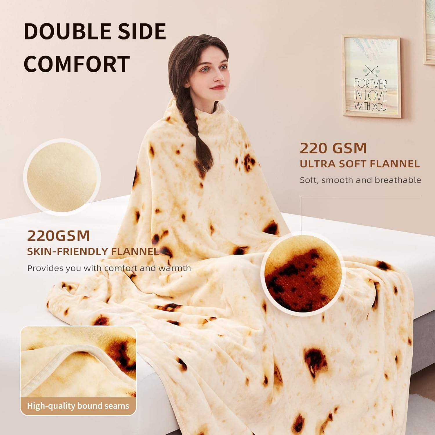 Bwarm Electric Burrito Blanket 6 Levels Auto Shut-Off Machine Washable