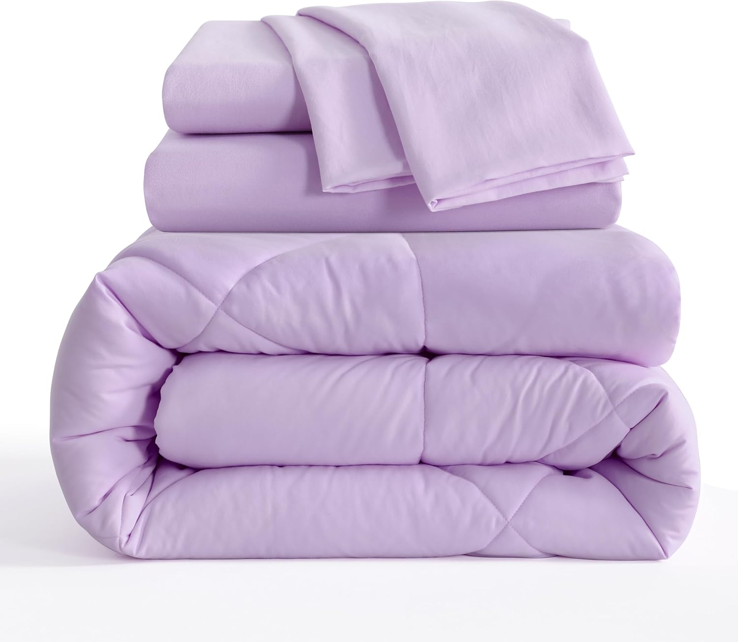 NTBAY Light Purple Twin Bed in a Bag Set