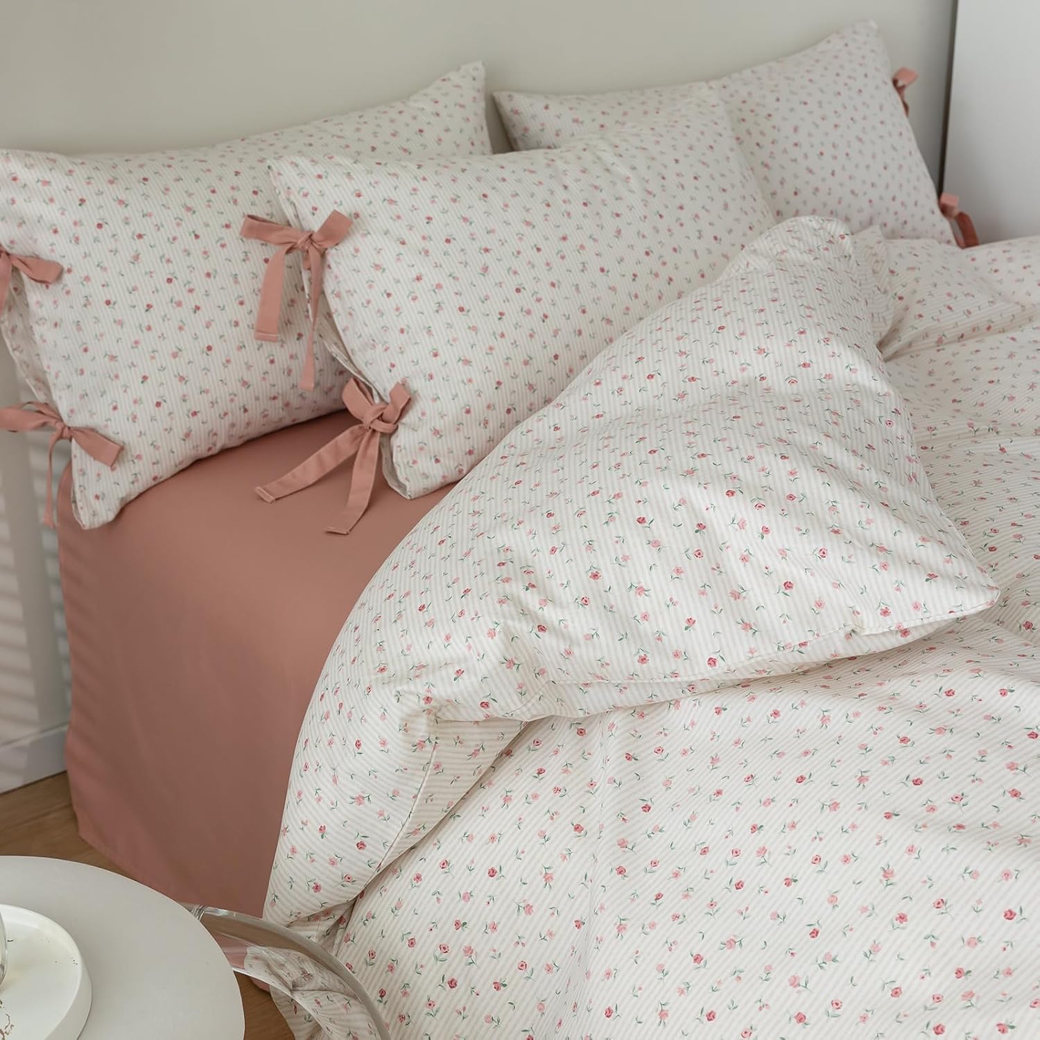 LifeTB Pink Floral Pillowcases Set for Girls