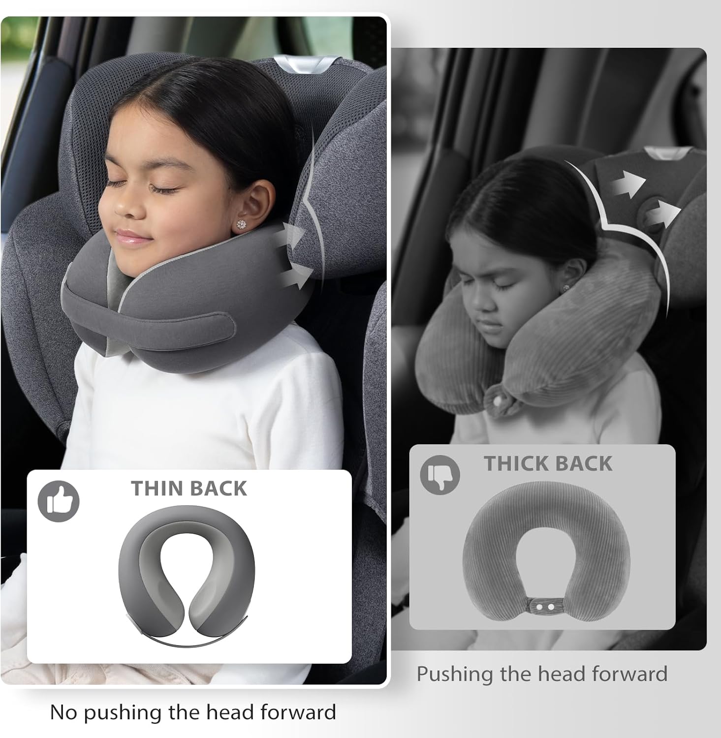 UrnexTour Kids Travel Pillow with Memory Foam and Washable Cover