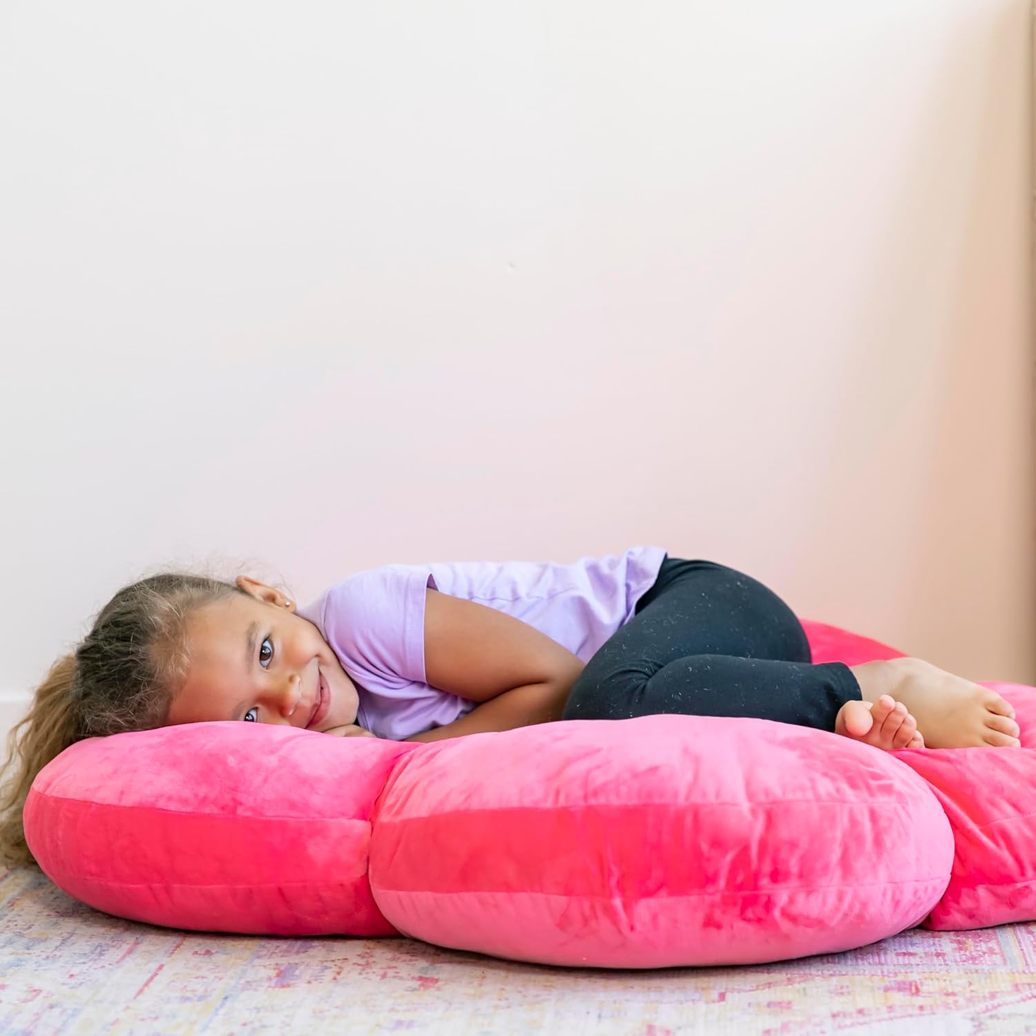 ECR4Kids SoftZone Flower Floor Pillow Bright Pink 1