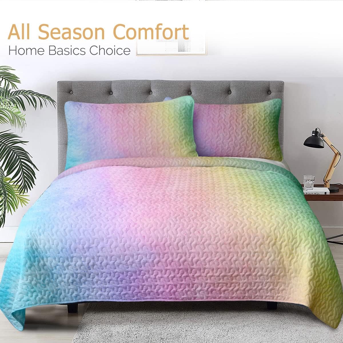 BlessLiving Abstract Tie Dye Quilt Set 3 Piece King Size