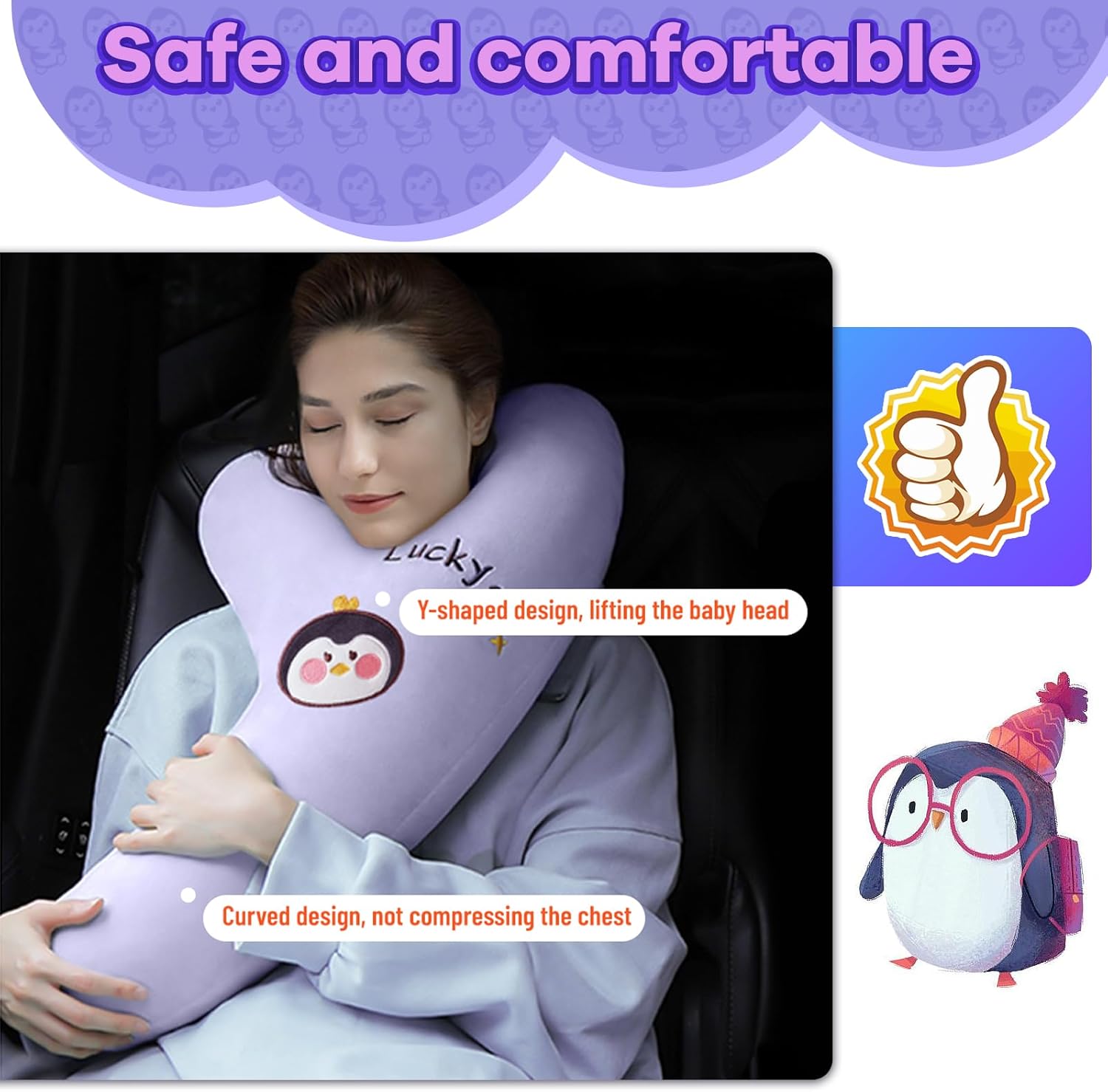 Auvstar Y-Shaped Travel Pillow for Kids and Adults 1