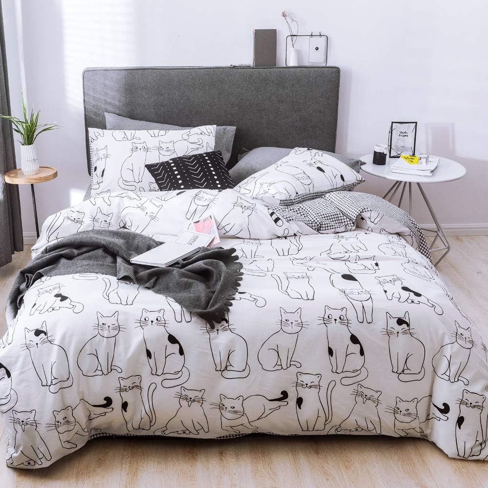 FenDie 20x26 Cotton Pillowcases Set of 2 Reversible Stars Design