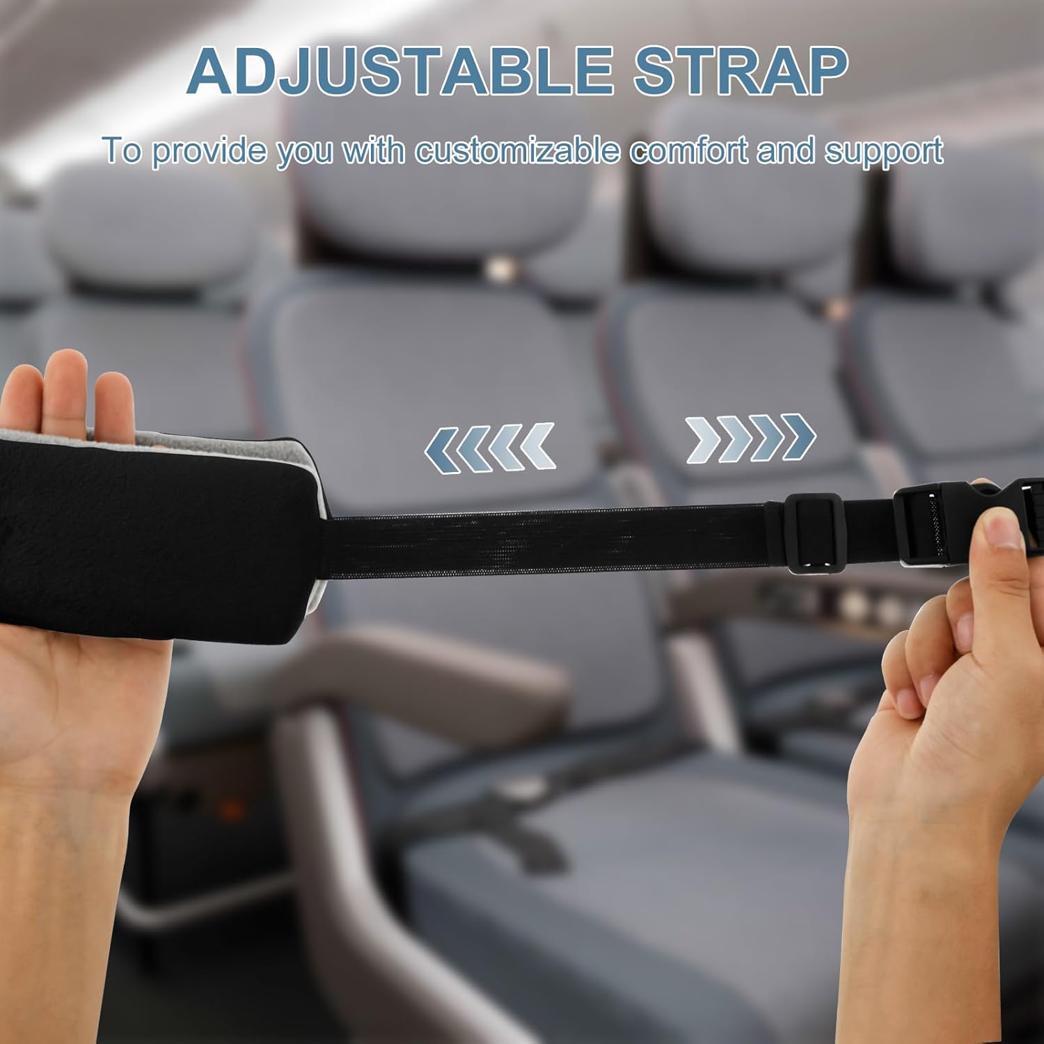 2PCS Travel Pillow Alternative with Adjustable Strap for Neck Support