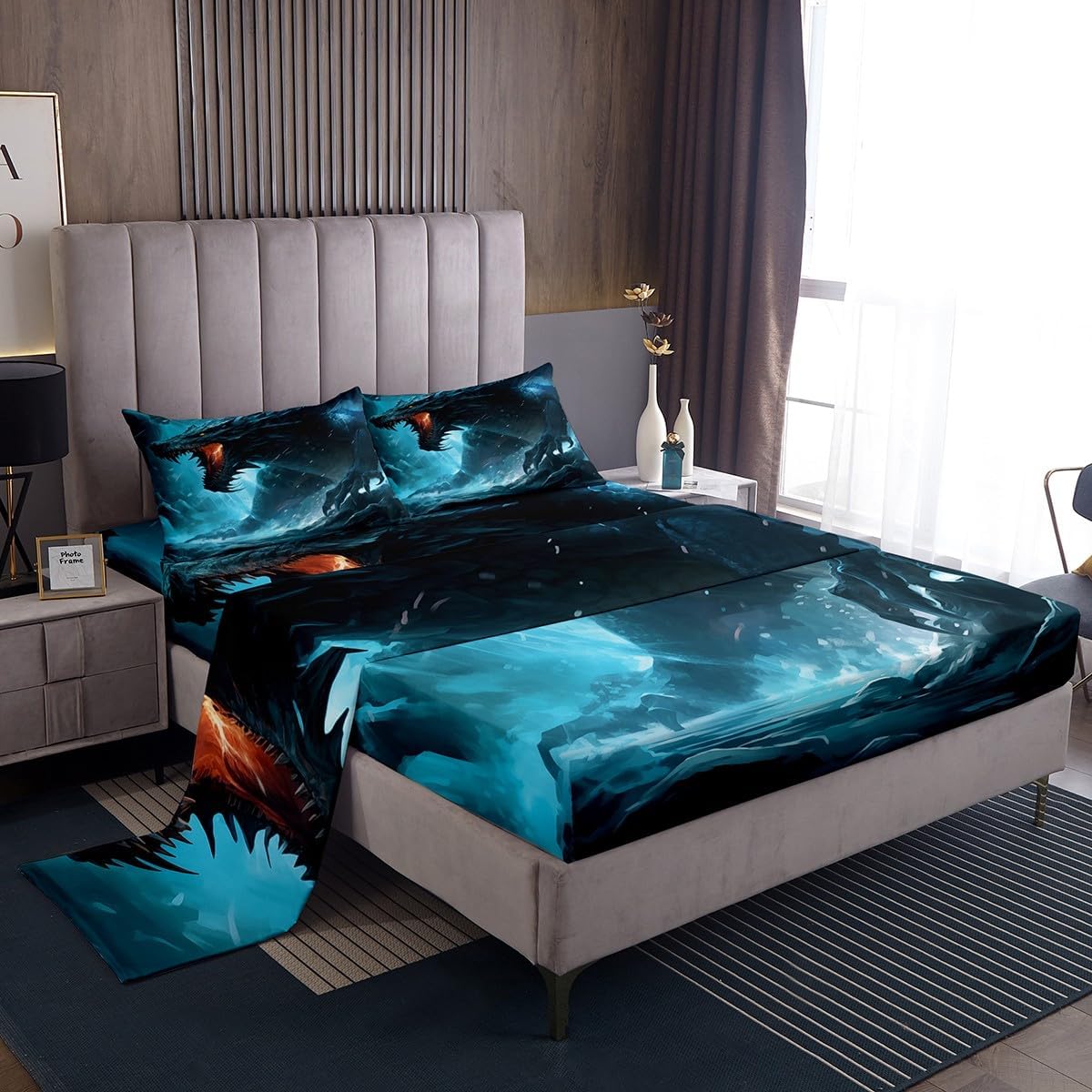 Feelyou Monster Bedding Set Kids 3D Animal Print King Size Sheets
